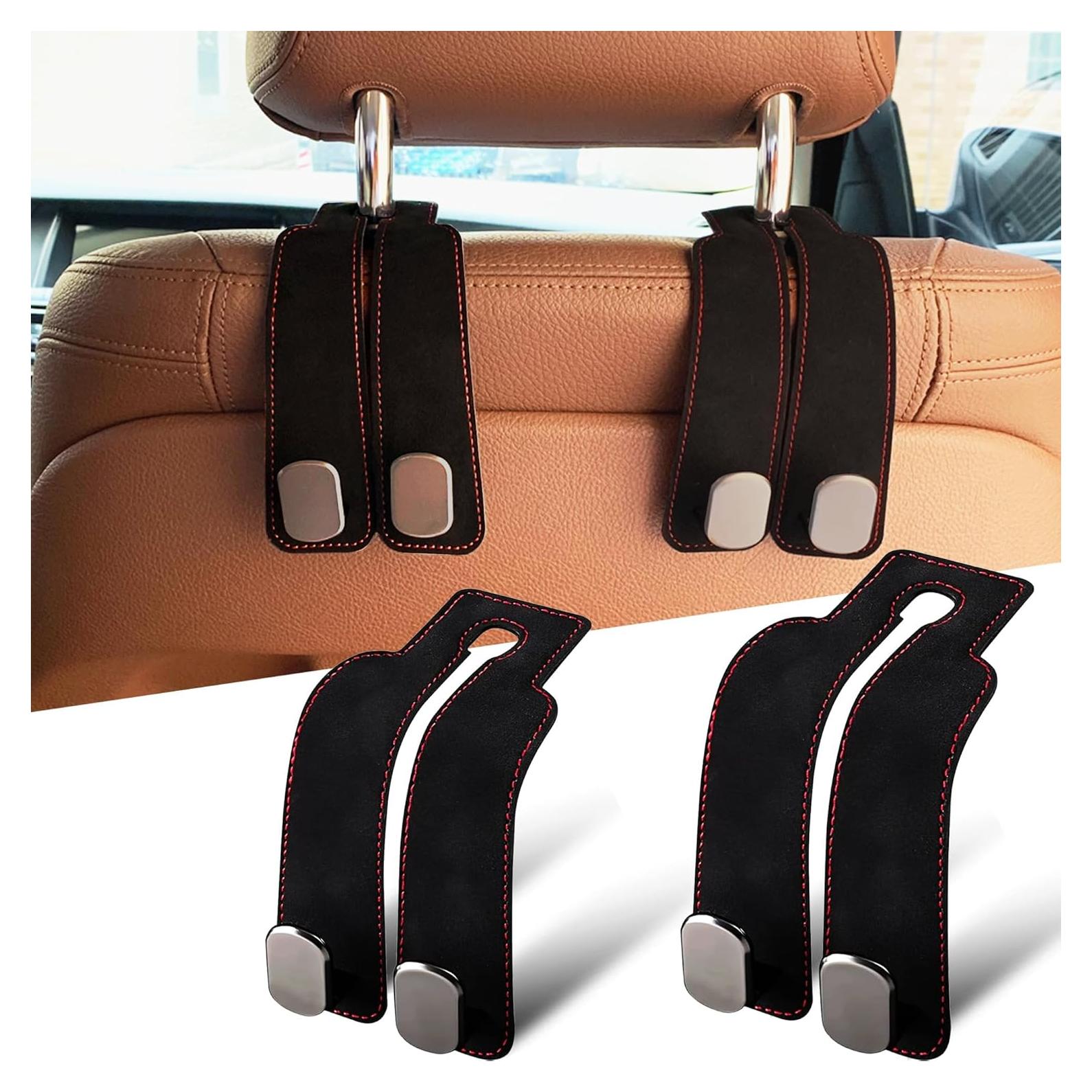 Gancho de Almacenamiento para Respaldo de Asiento ANDOLAB - Doble Gancho Negro 2 Pzs