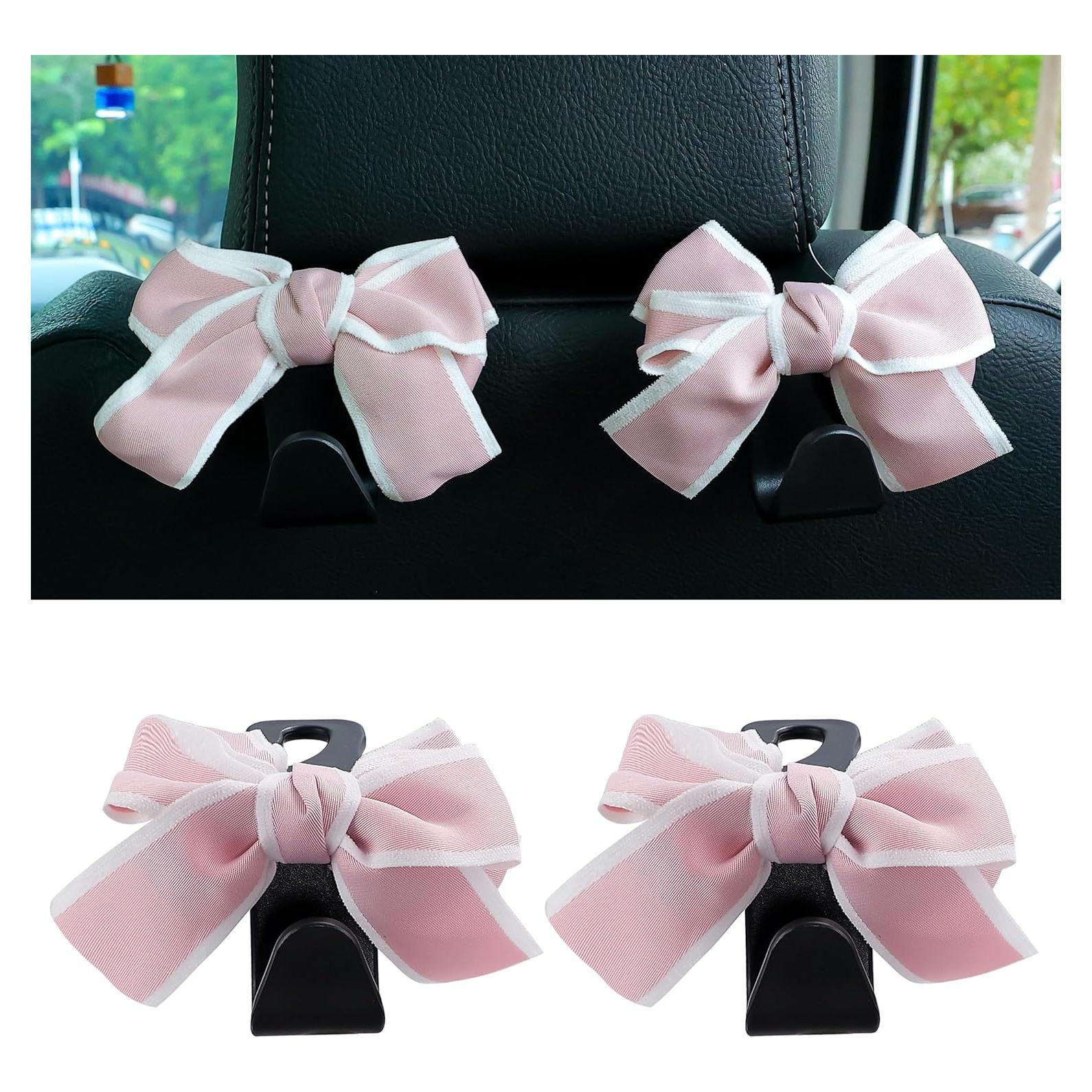 Gancho organizador para reposacabezas Amooca - 2 piezas, negro y rosa