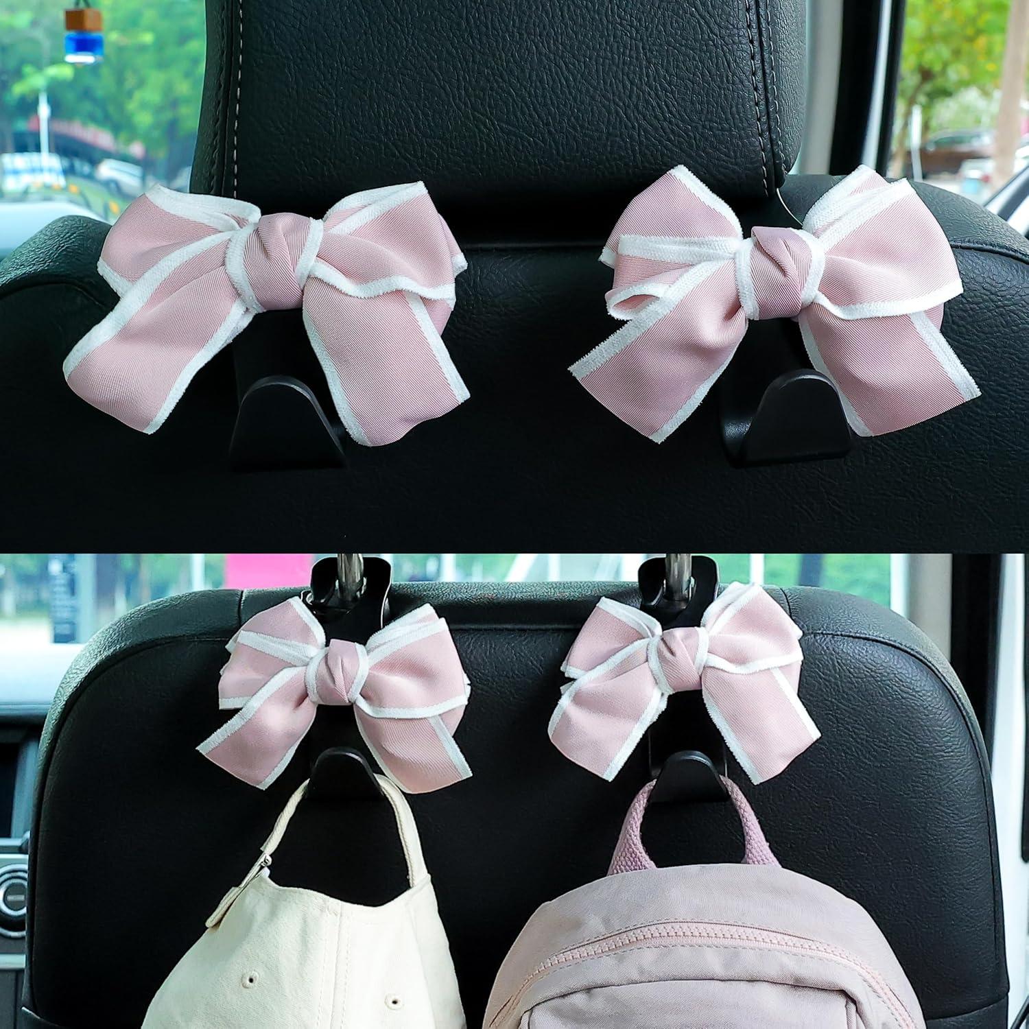 Gancho organizador para reposacabezas Amooca - 2 piezas, negro y rosa