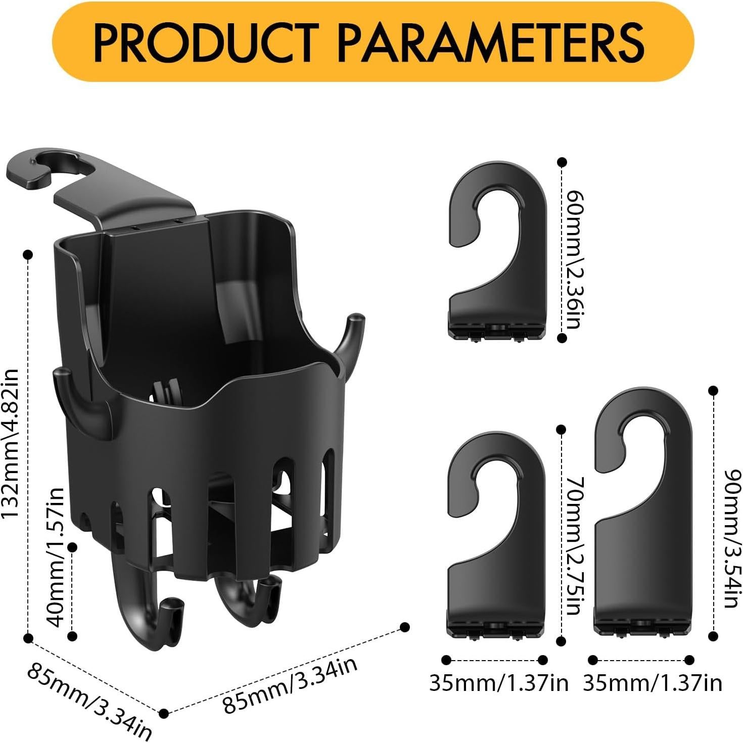 Soporte para Tazas de Coche Padxtege 2PCS Gancho Reposacabezas