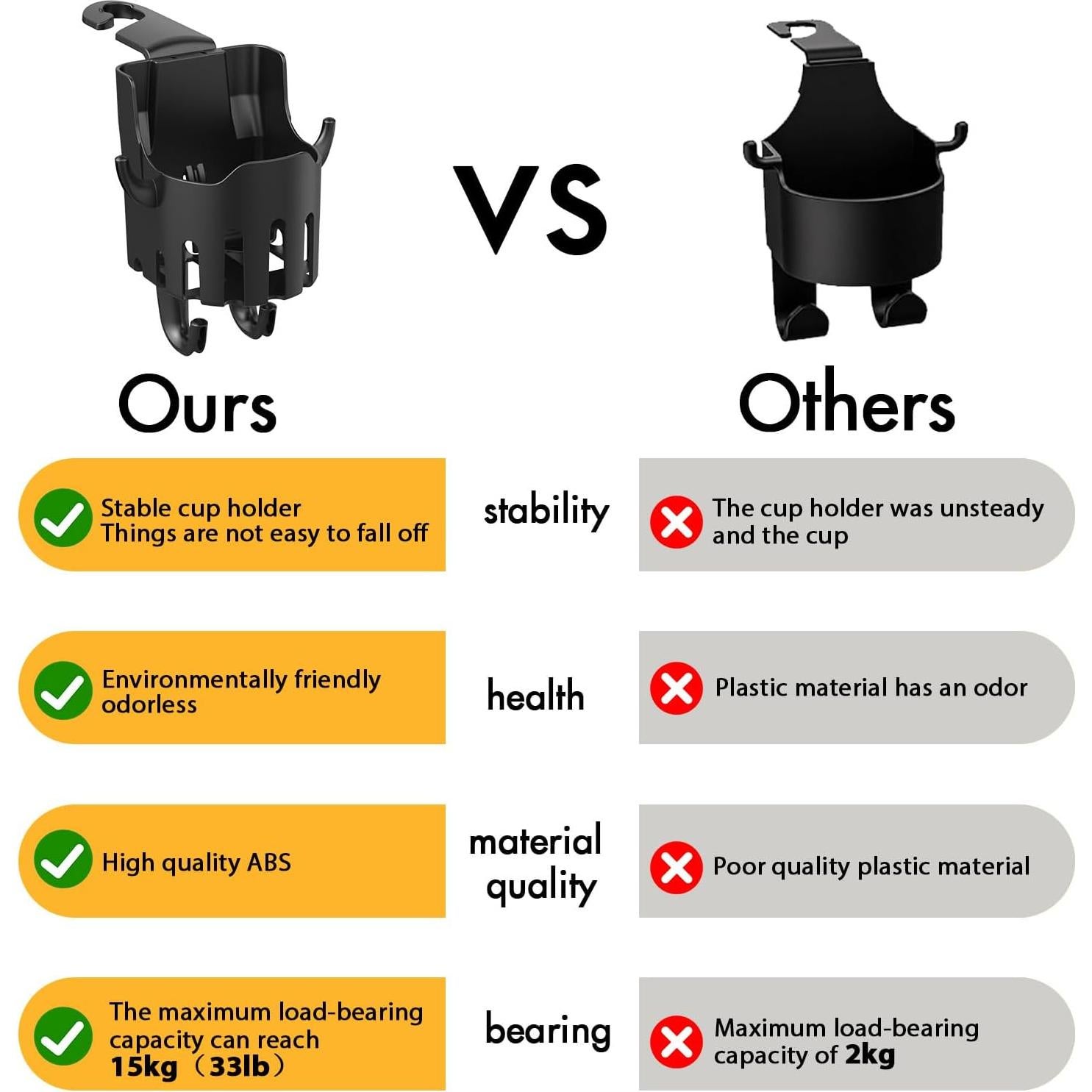 Soporte para Tazas de Coche Padxtege 2PCS Gancho Reposacabezas