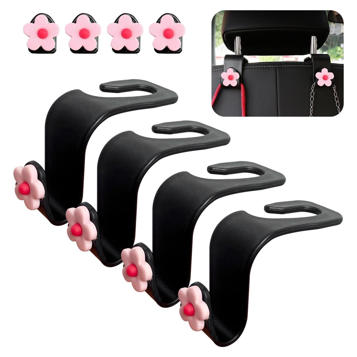 Ganchos para Reposacabezas de Auto Augeny 8 PCS Rosa