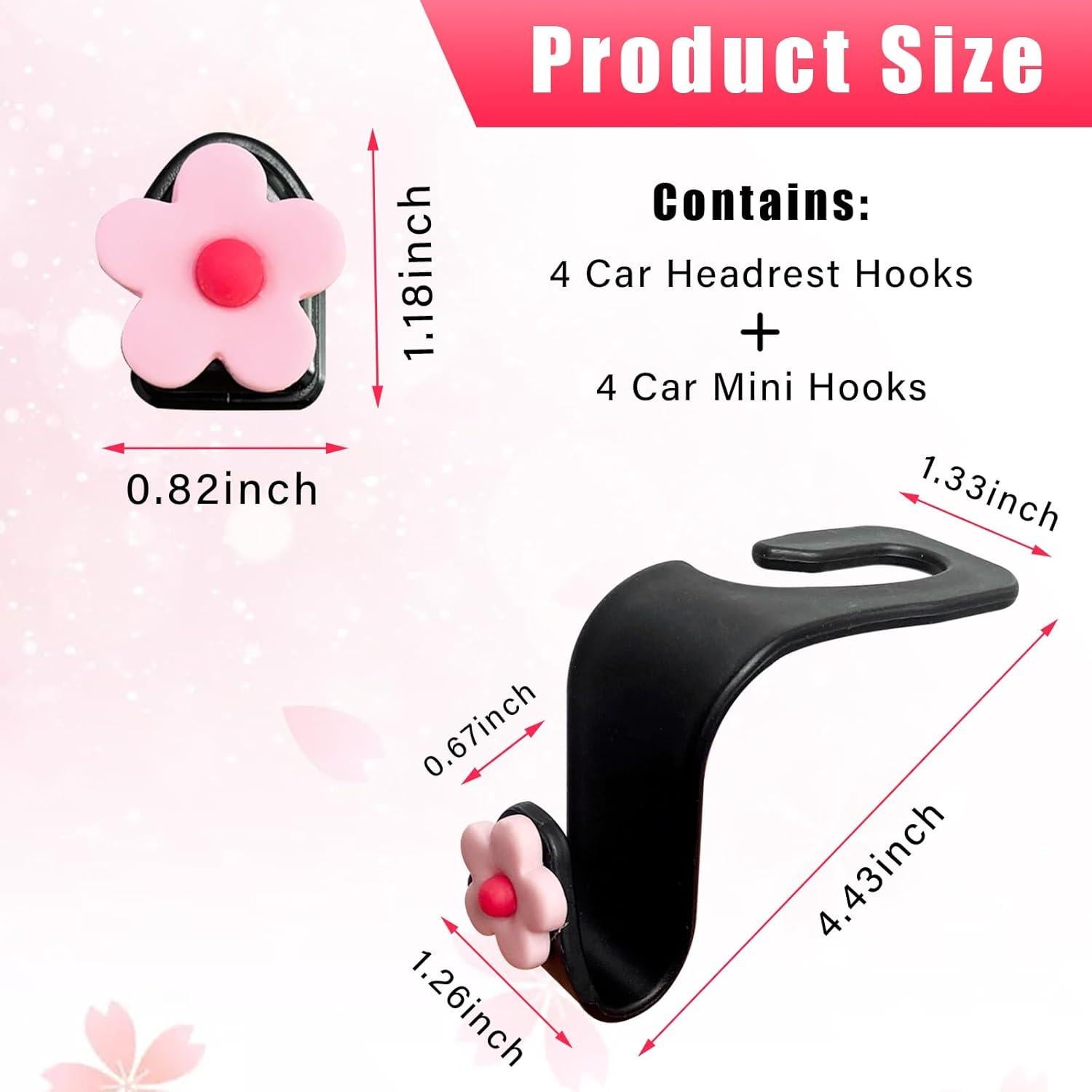 Ganchos para Reposacabezas de Auto Augeny 8 PCS Rosa