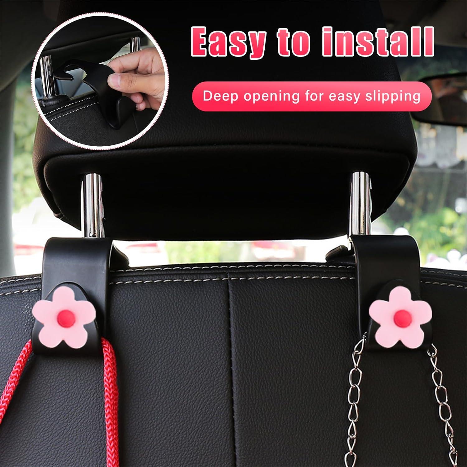 Ganchos para Reposacabezas de Auto Augeny 8 PCS Rosa