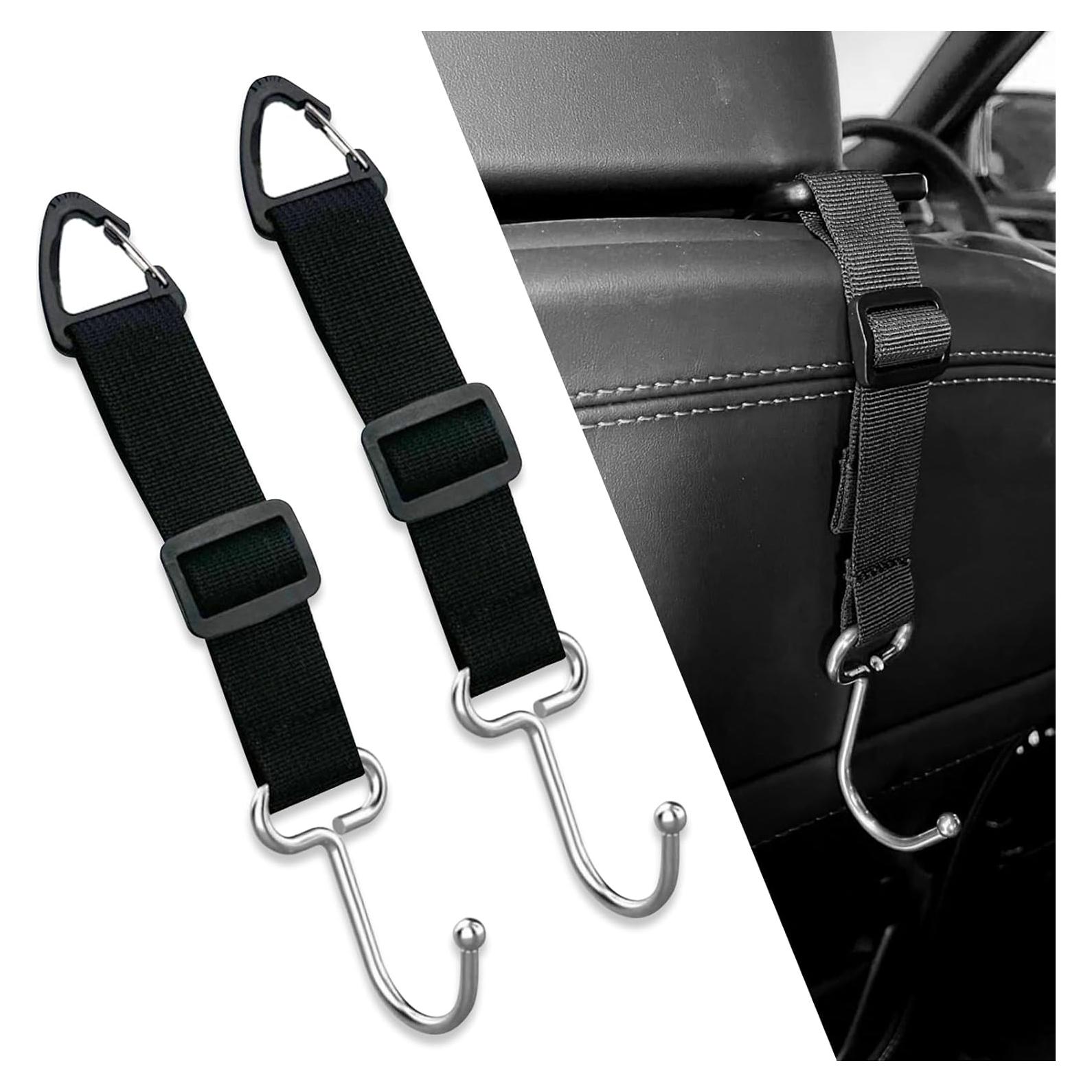 Gancho de Reposacabezas de Coche Awlbed 2 Pcs Ajustable Negro