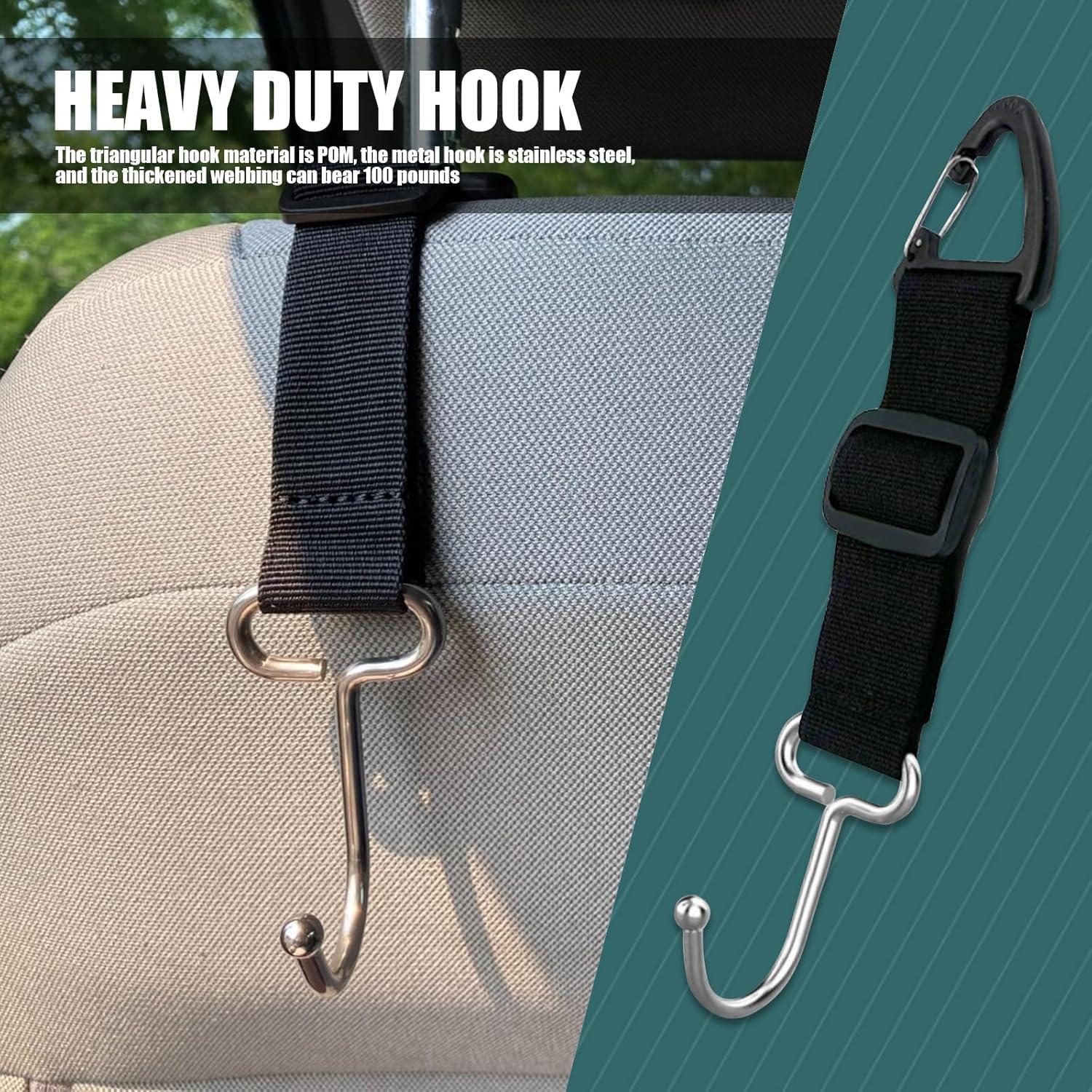 Gancho de Reposacabezas de Coche Awlbed 2 Pcs Ajustable Negro