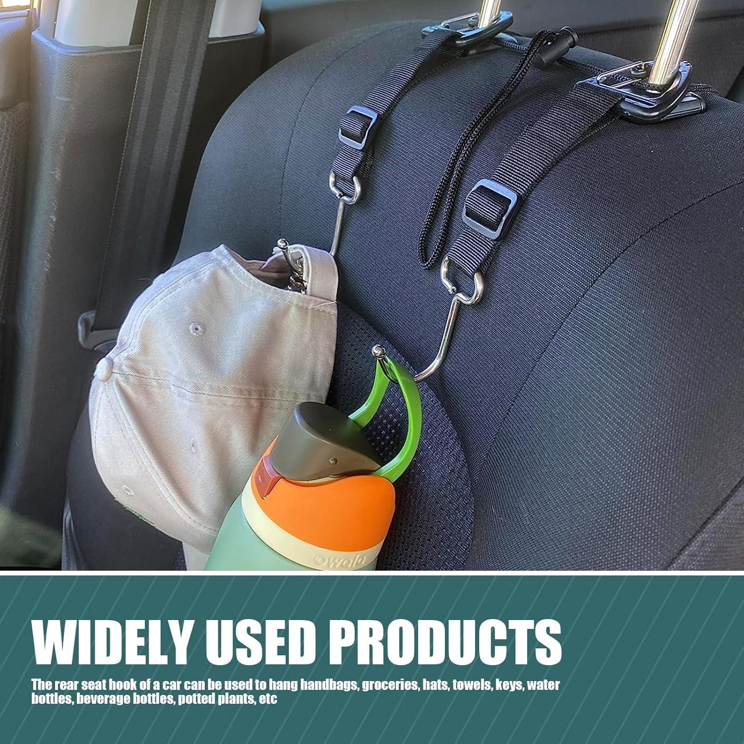 Gancho de Reposacabezas de Coche Awlbed 2 Pcs Ajustable Negro