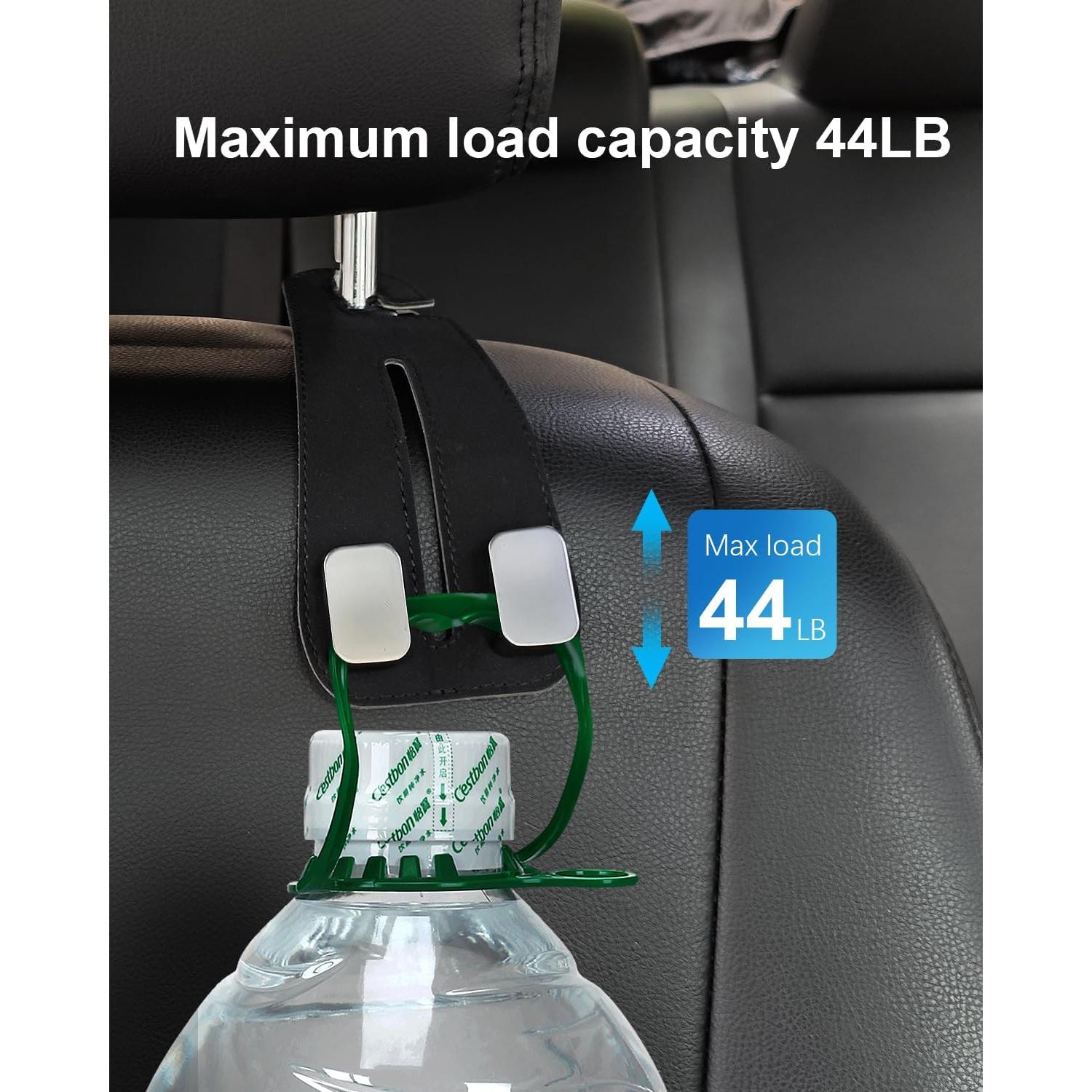 Ganchos para Reposacabezas de Coche GZSH 2 Pcs Cuero Negro