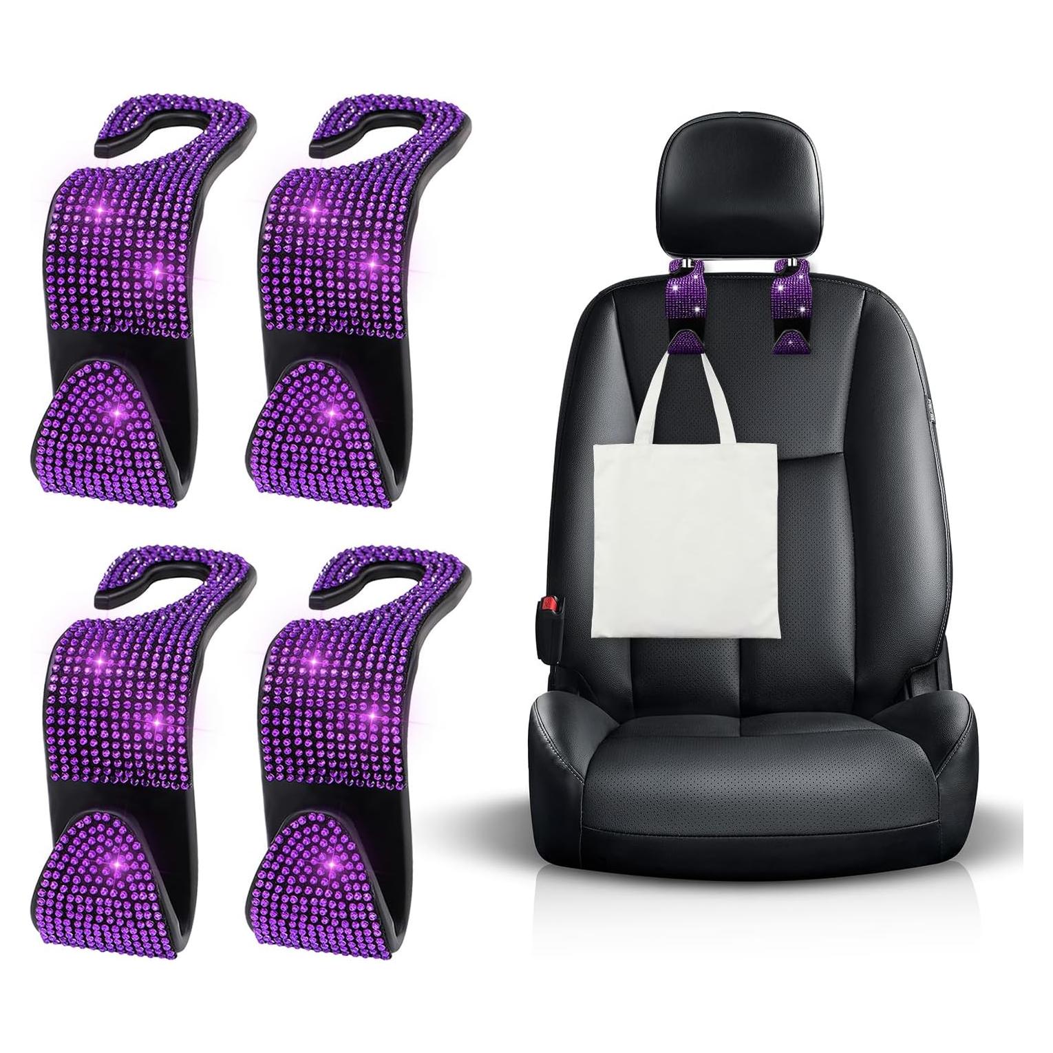 Ganchos para Reposacabezas de Coche Ohleats 4 PCS Púrpura