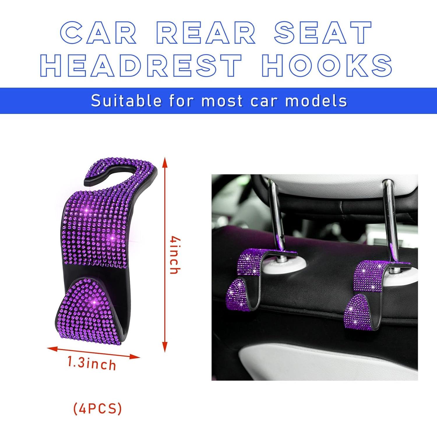 Ganchos para Reposacabezas de Coche Ohleats 4 PCS Púrpura