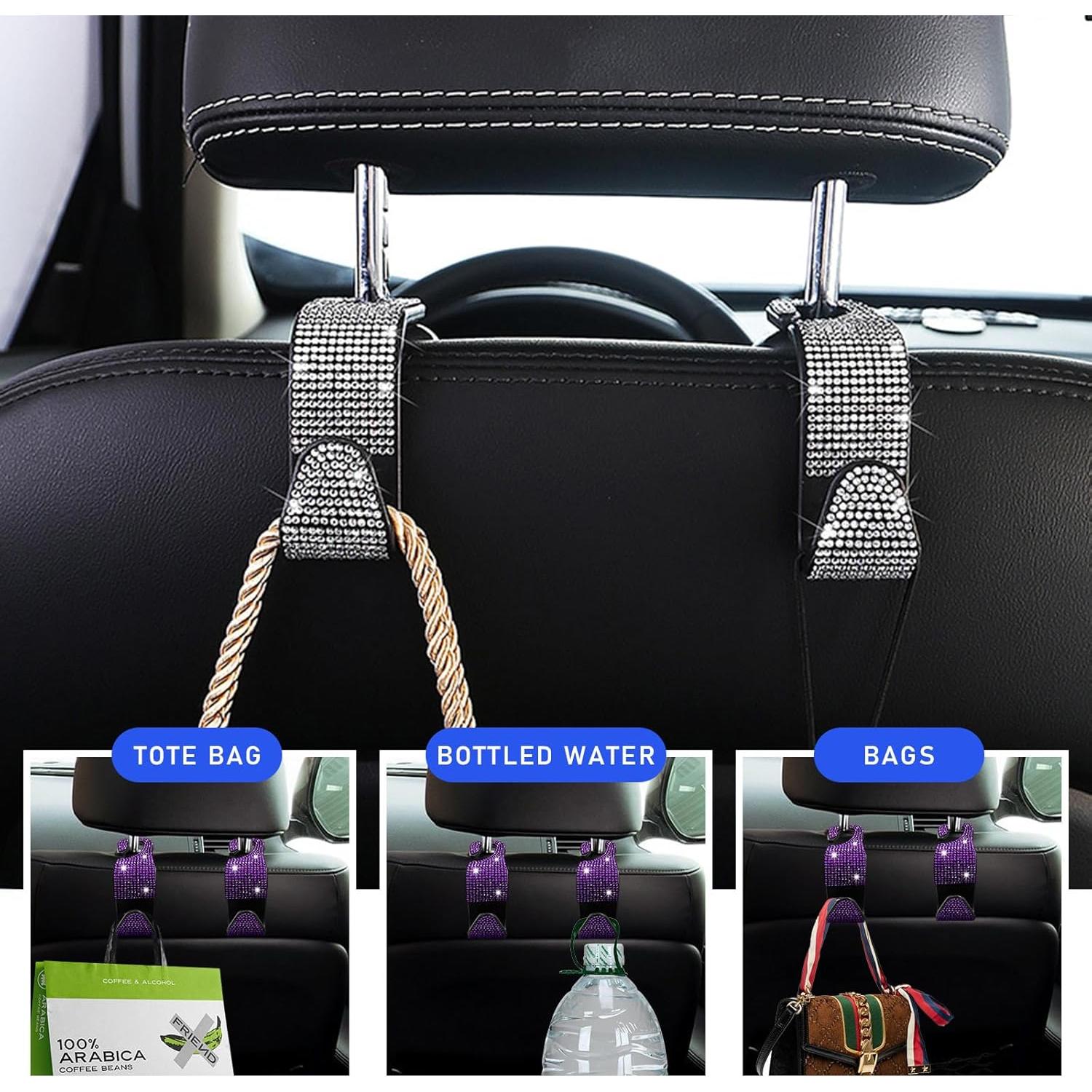 Ganchos para Reposacabezas de Coche Ohleats 4 PCS Púrpura