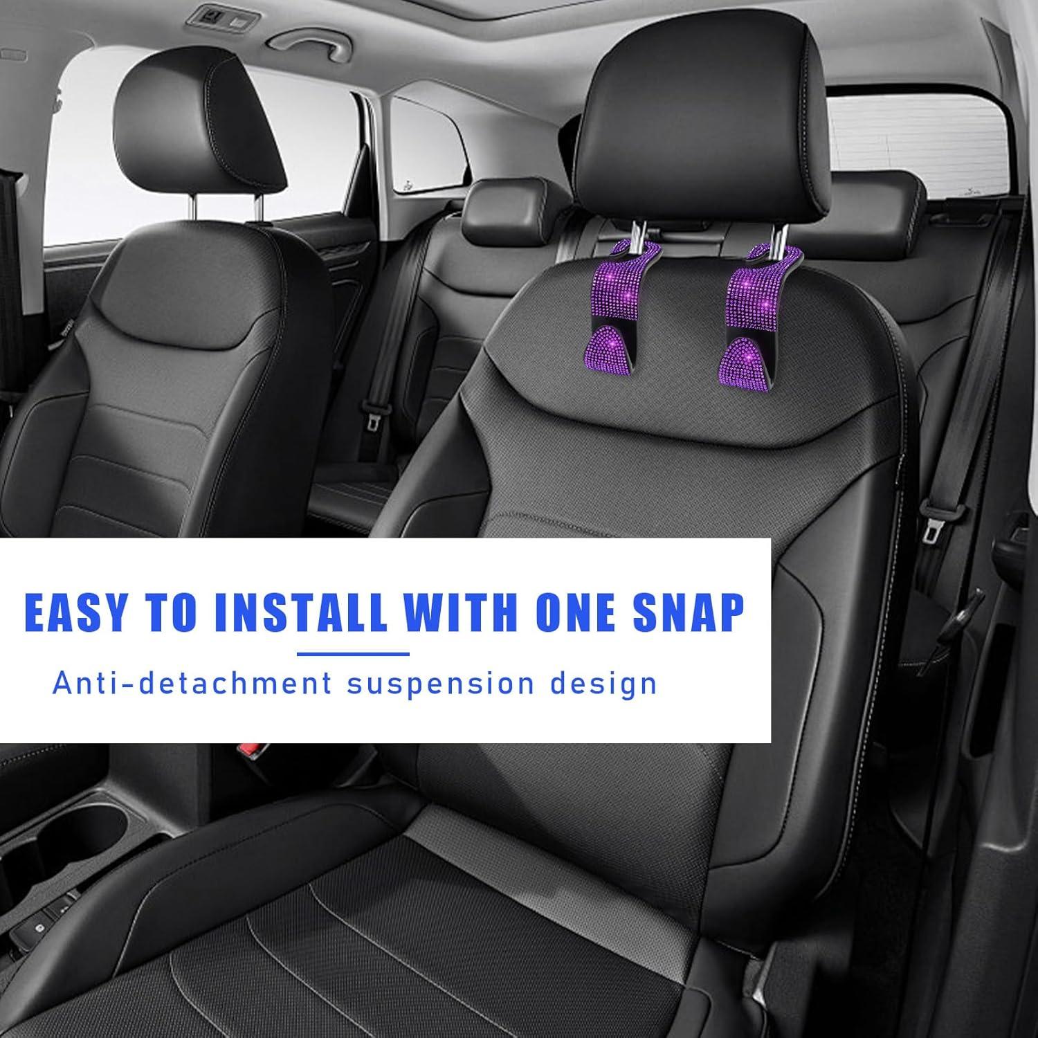 Ganchos para Reposacabezas de Coche Ohleats 4 PCS Púrpura