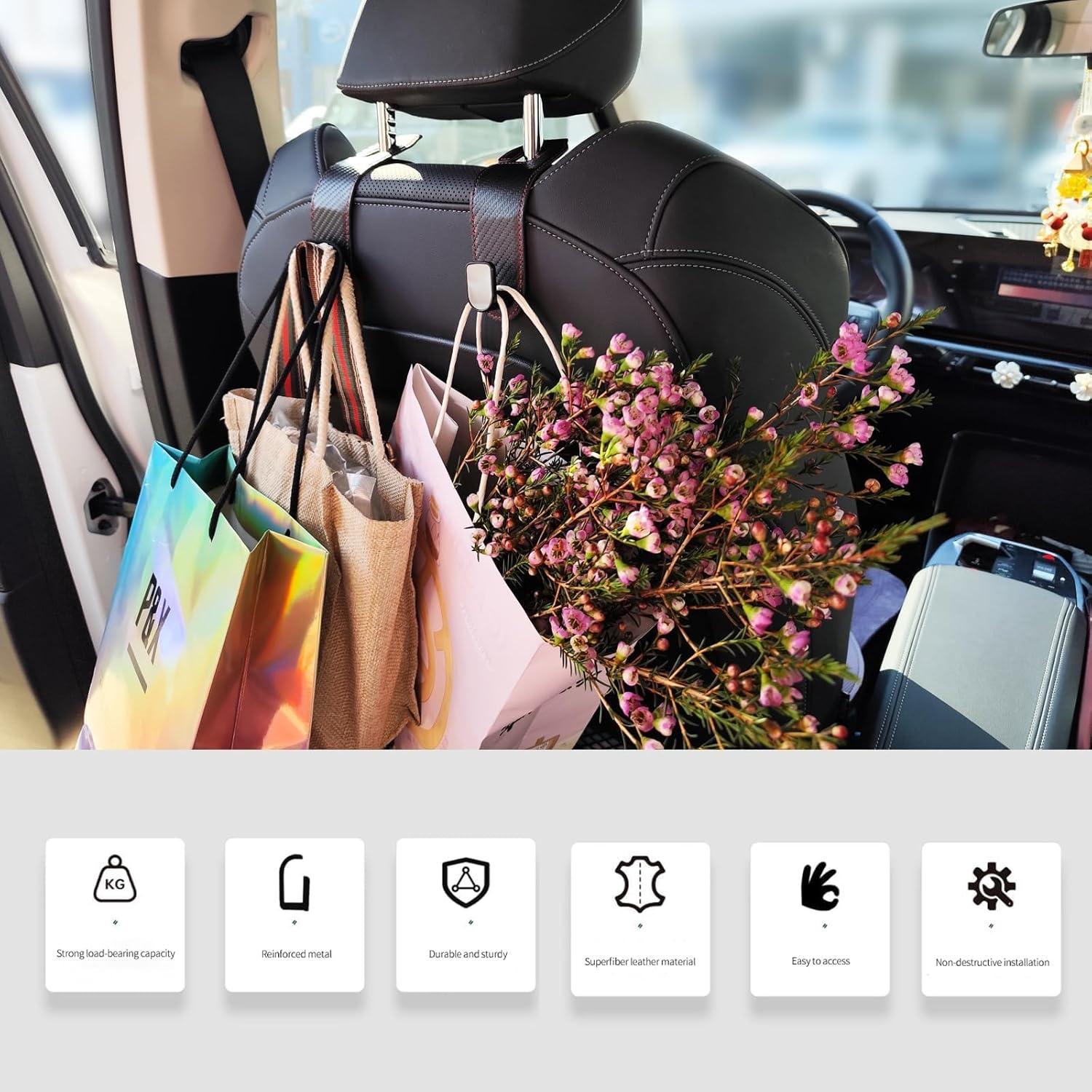 Ganchos de cuero para reposacabezas Gluebar - 2 unidades