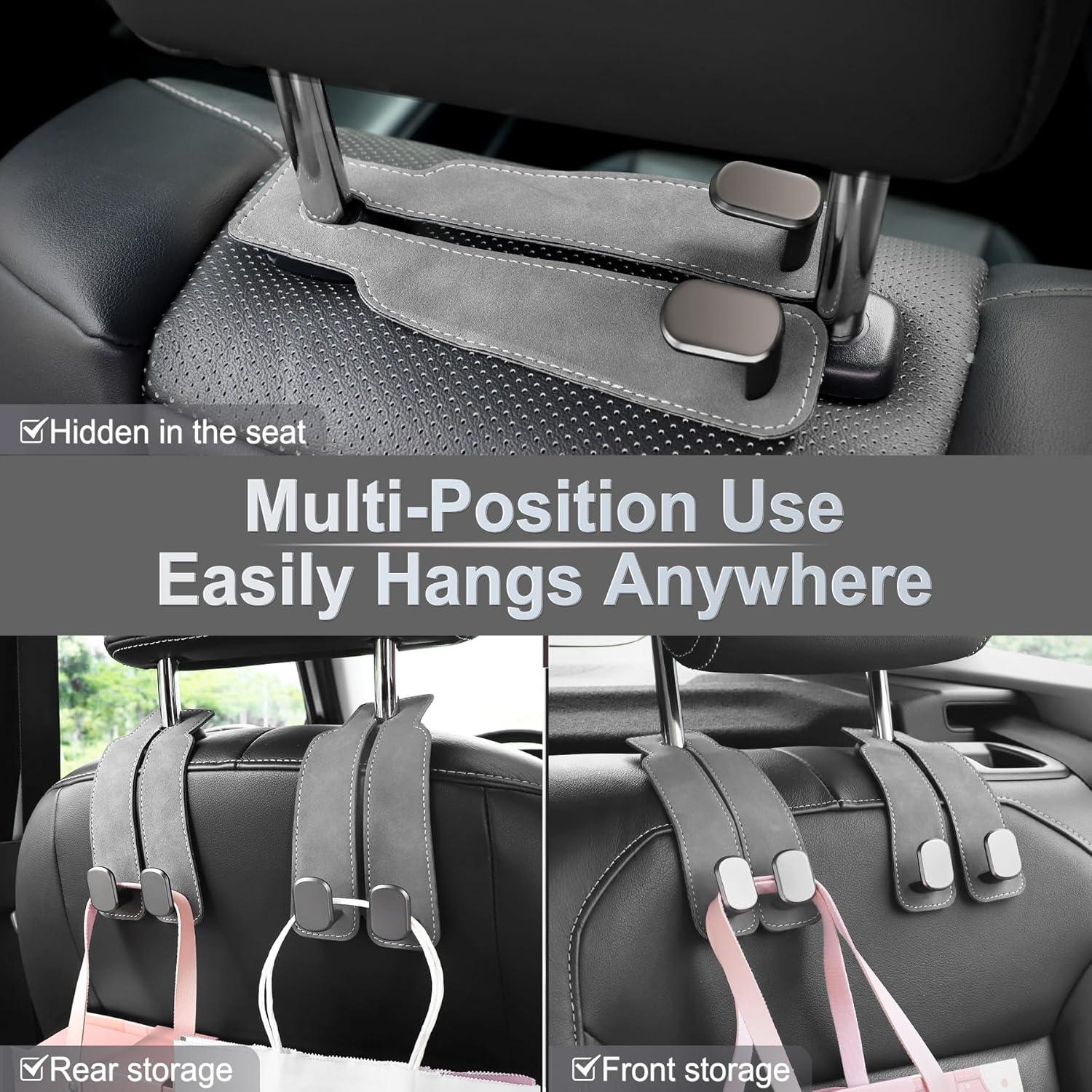 Gancho Doble para Reposacabezas LivTee - Organizador de Automóvil Gris