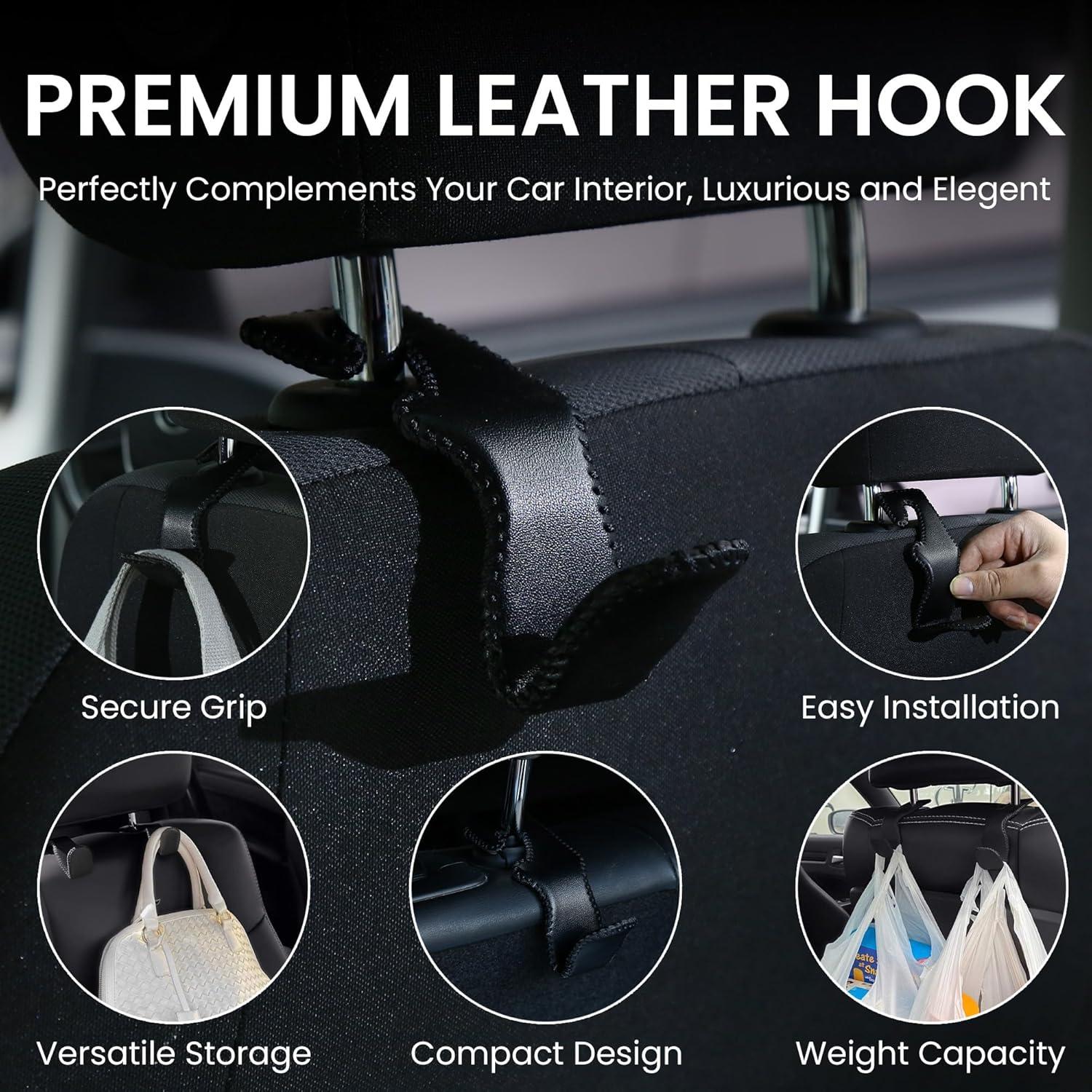 Ganchos para Asiento de Coche Cartaxio - 2 Pcs Negro