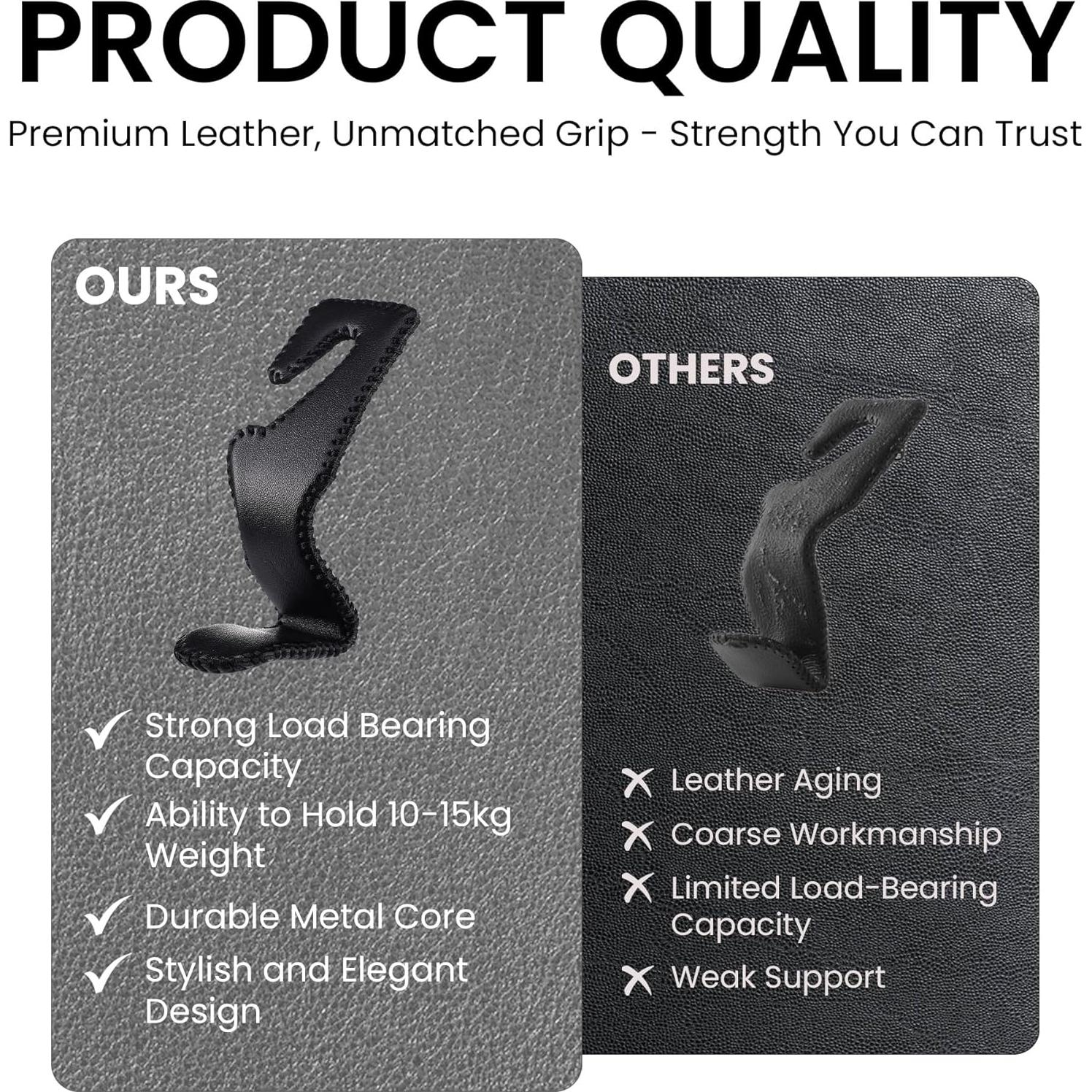 Ganchos para Asiento de Coche Cartaxio - 2 Pcs Negro