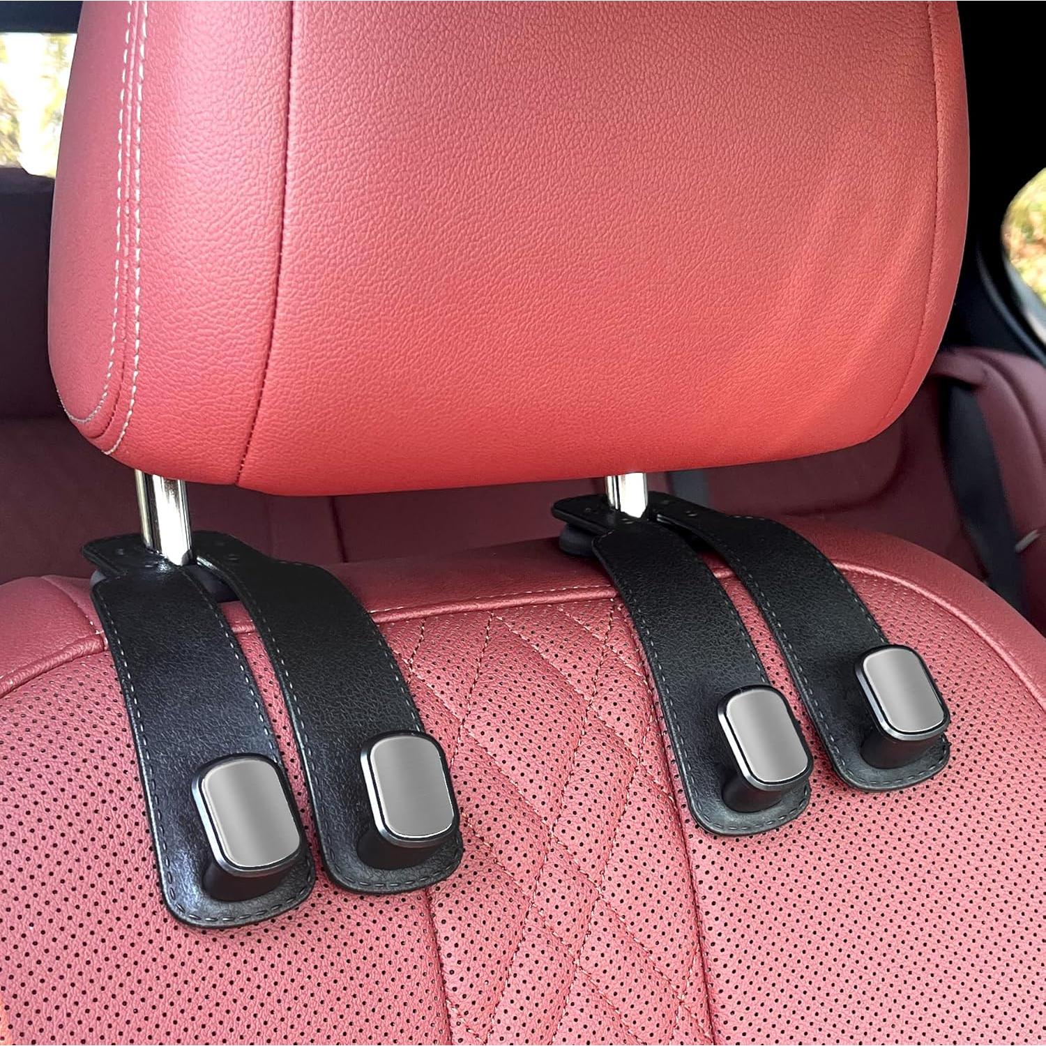 Ganchos para Reposacabezas DEIHAALEN 2 Pcs Marrón de Cuero