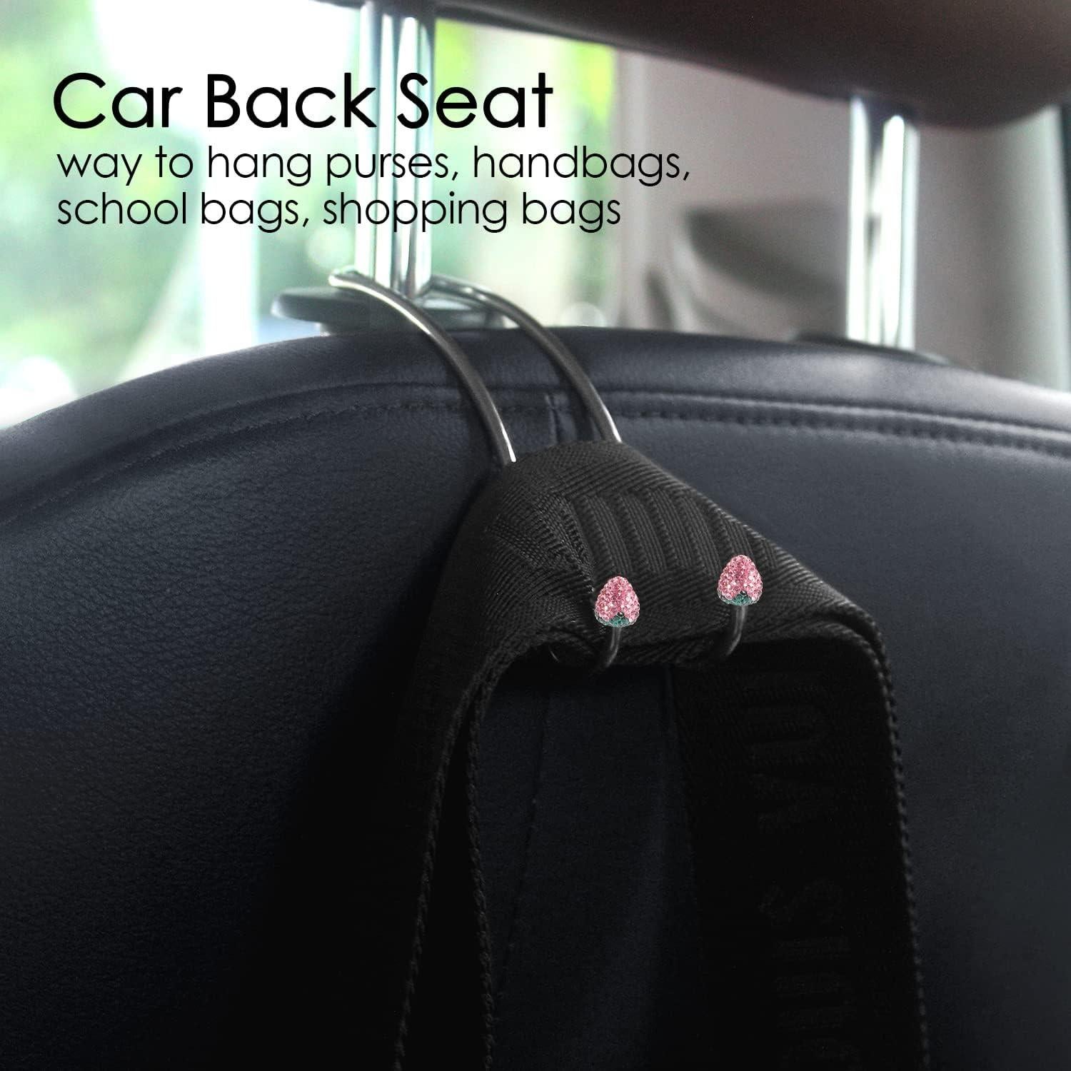 Ganchos de Asiento para Coche Guoord Rosa - 2 Pcs, Soporte 20 kg