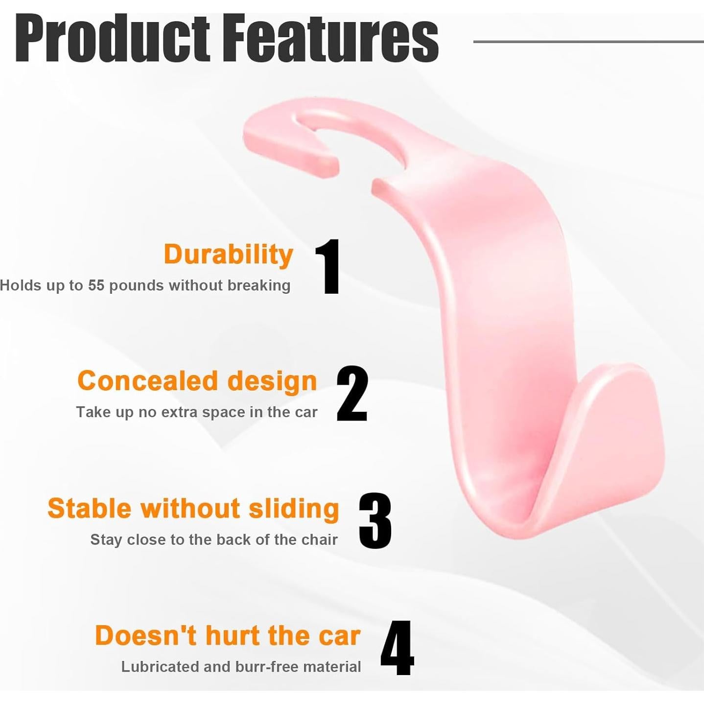 Ganchos para Reposacabezas de Asiento de Coche Ziciner 4 PCS