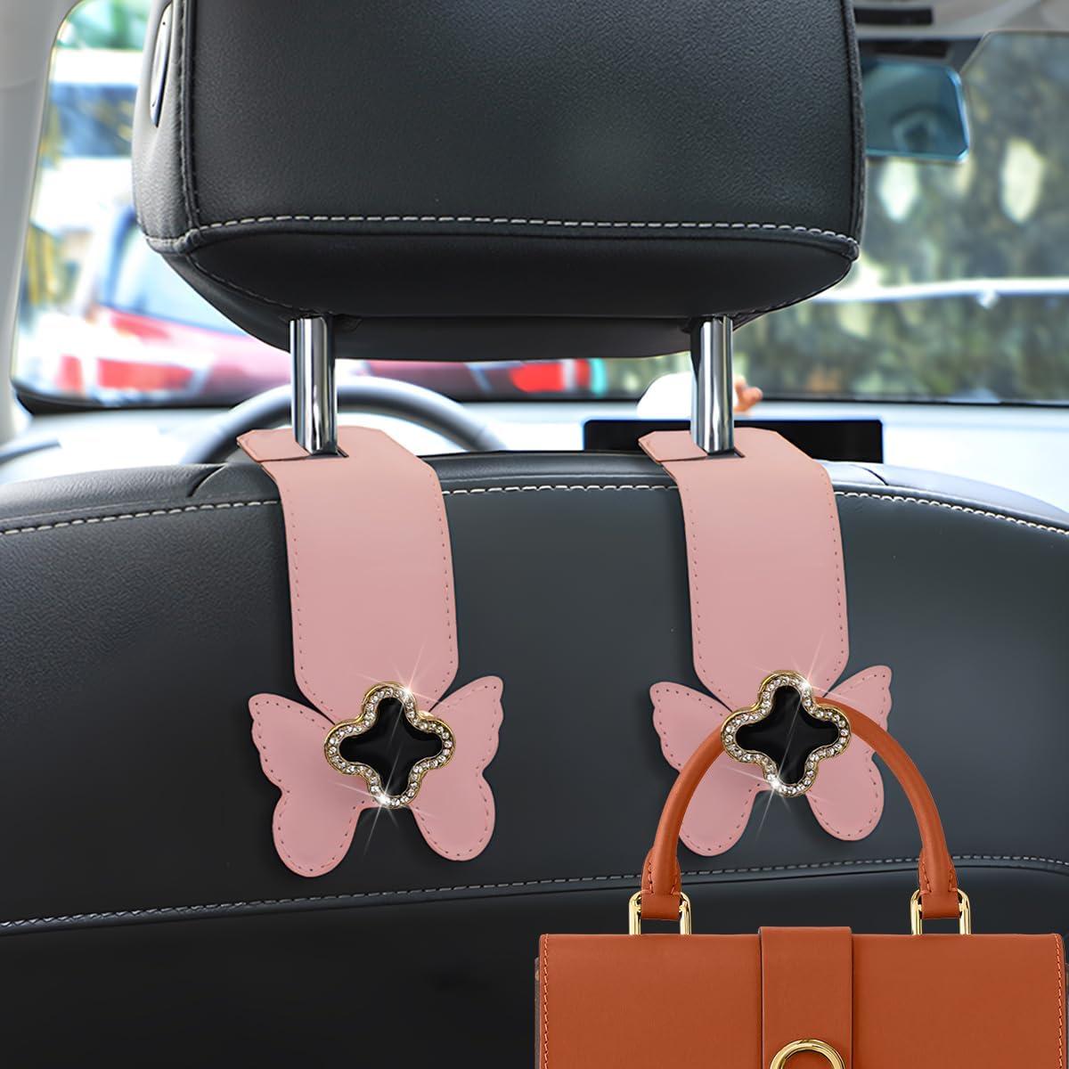Ganchos para Reposacabezas de Coche KHGUZ - 2PCS Rosa Mariposa