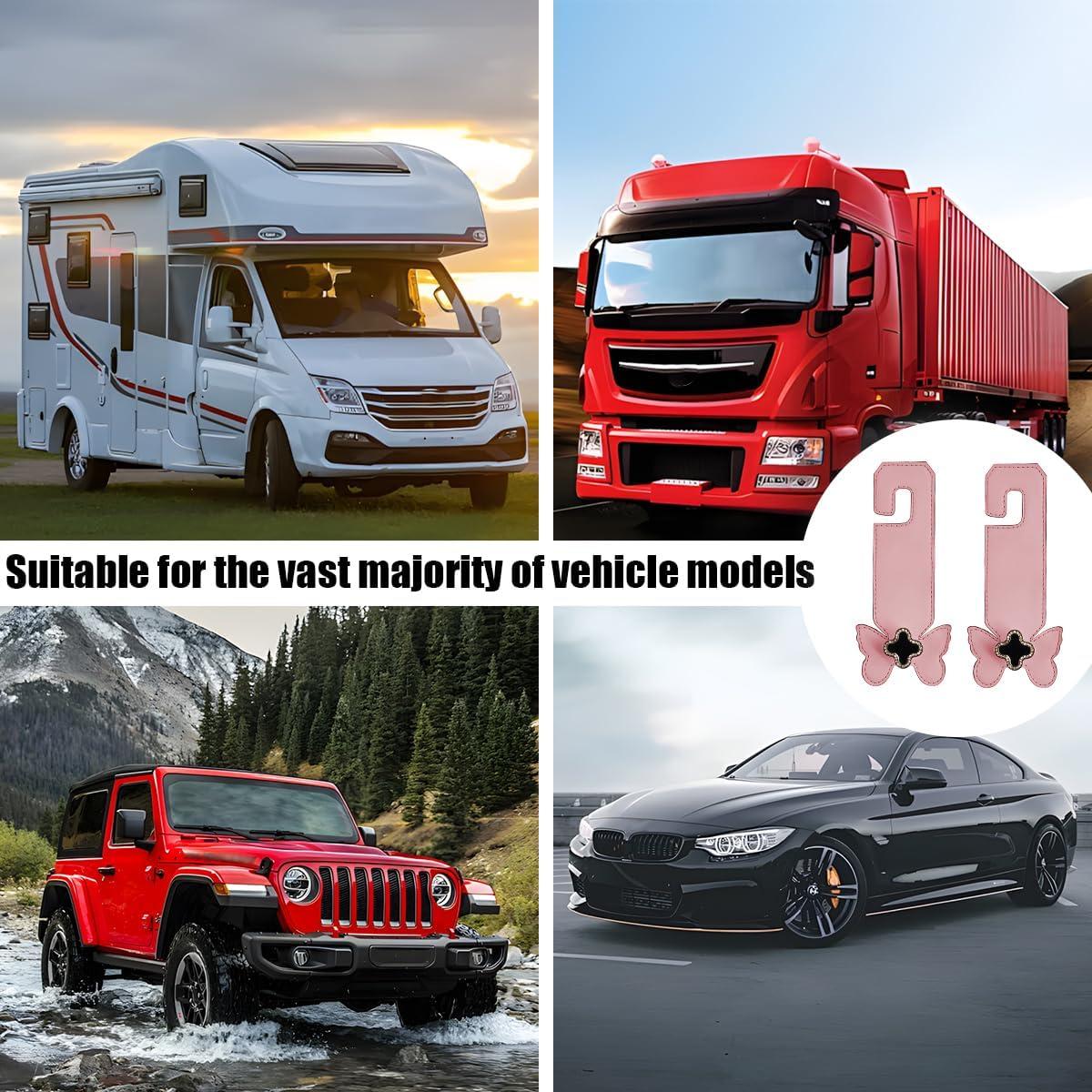 Ganchos para Reposacabezas de Coche KHGUZ - 2PCS Rosa Mariposa