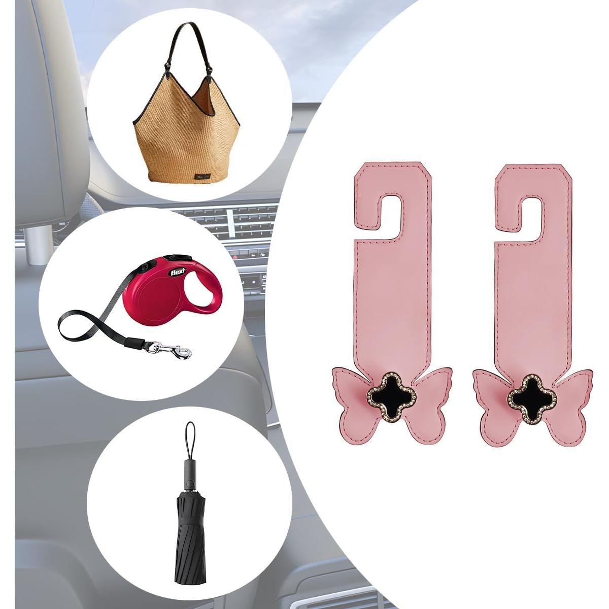 Ganchos para Reposacabezas de Coche KHGUZ - 2PCS Rosa Mariposa