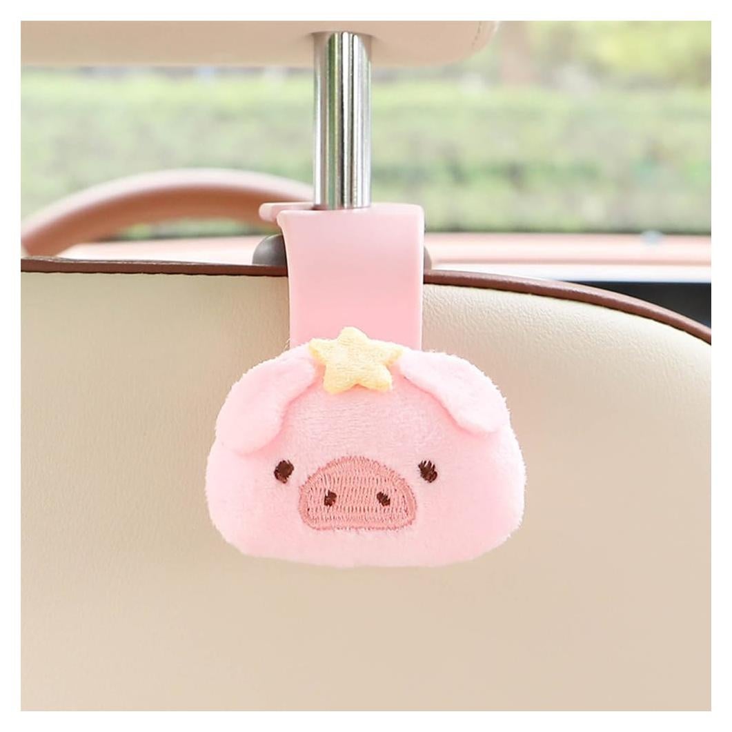 Ganchos para reposacabezas de coche TDOFYH 2 unidades cerdo rosa