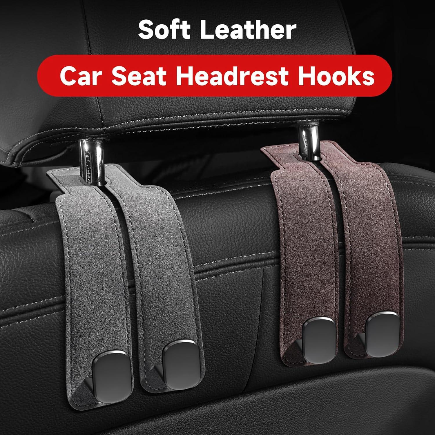 Ganchos para bolso de coche Zuxiaoyaya - 2 paquetes cuero blanco