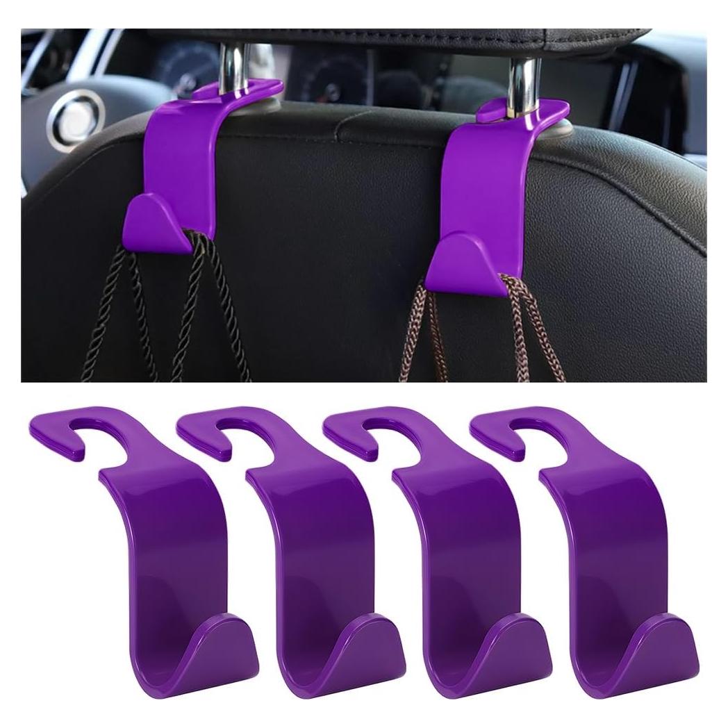 Gancho para reposacabezas de coche Hanemia 4PCS púrpura