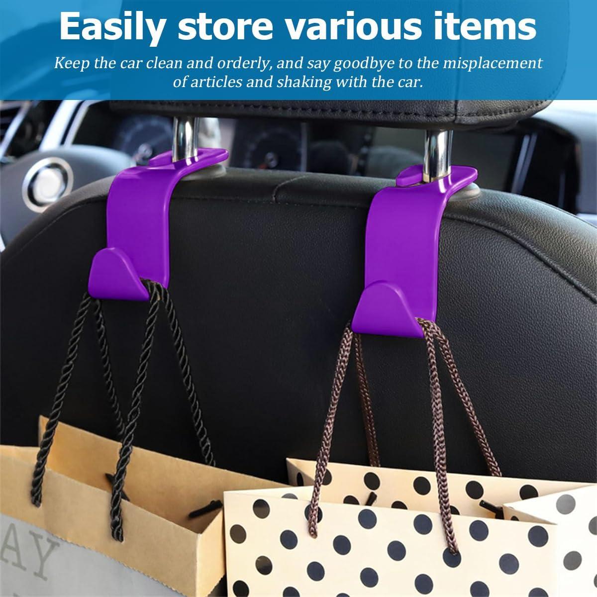 Gancho para reposacabezas de coche Hanemia 4PCS púrpura