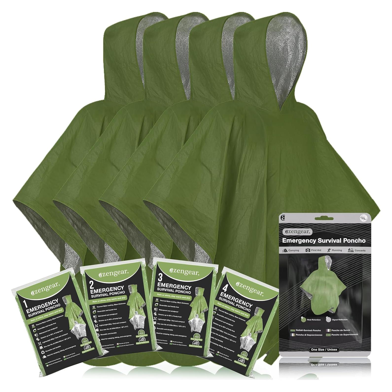 Poncho de Supervivencia aZengear Verde Reversible 100x130cm