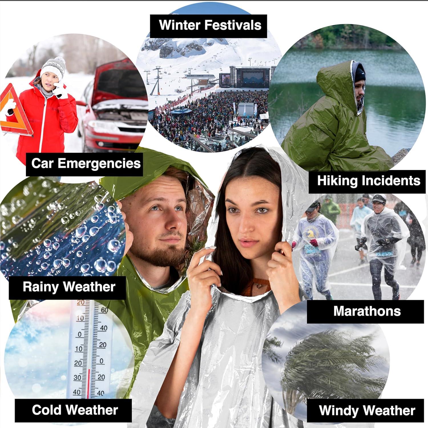 Poncho de Supervivencia aZengear Verde Reversible 100x130cm