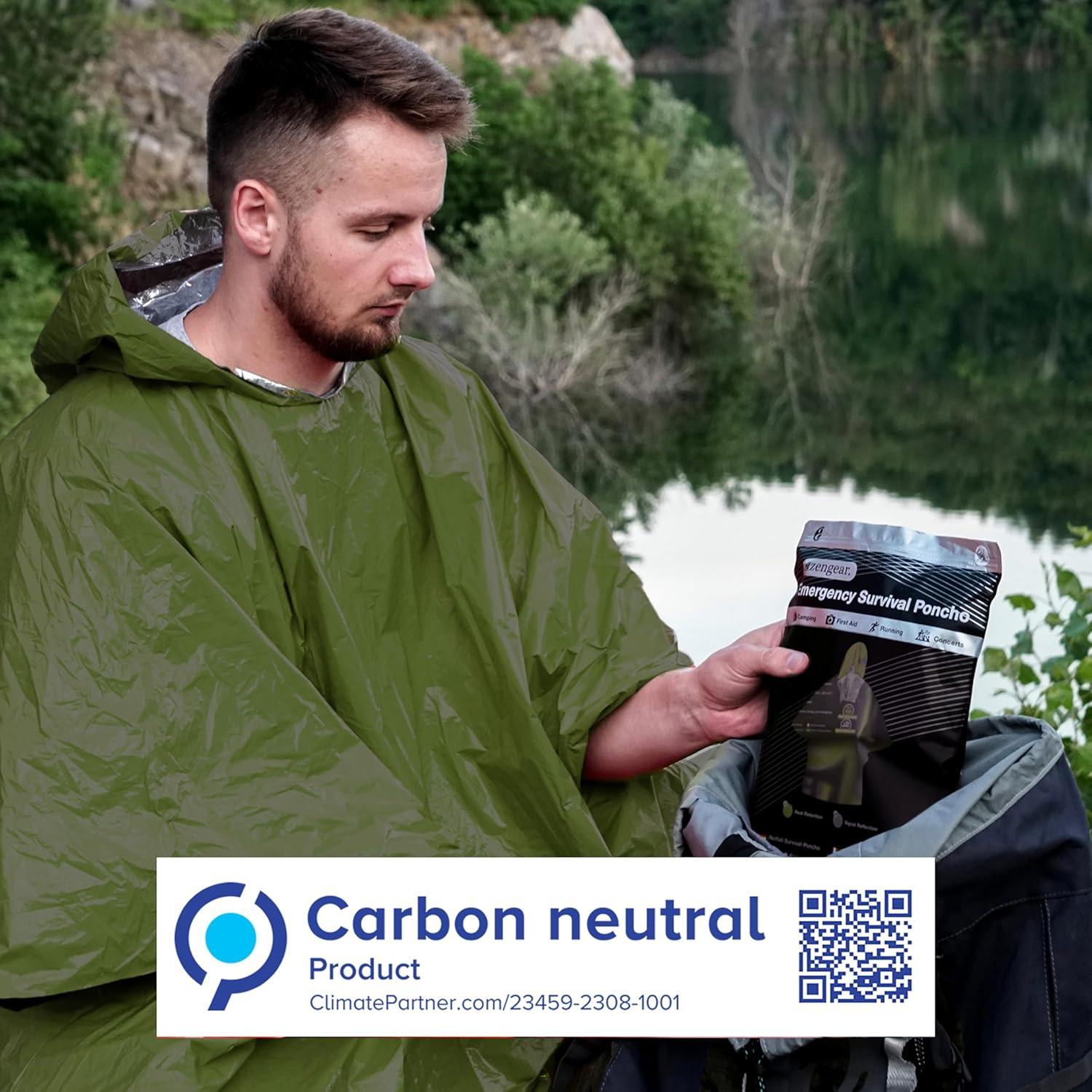 Poncho de Supervivencia aZengear Verde Reversible 100x130cm