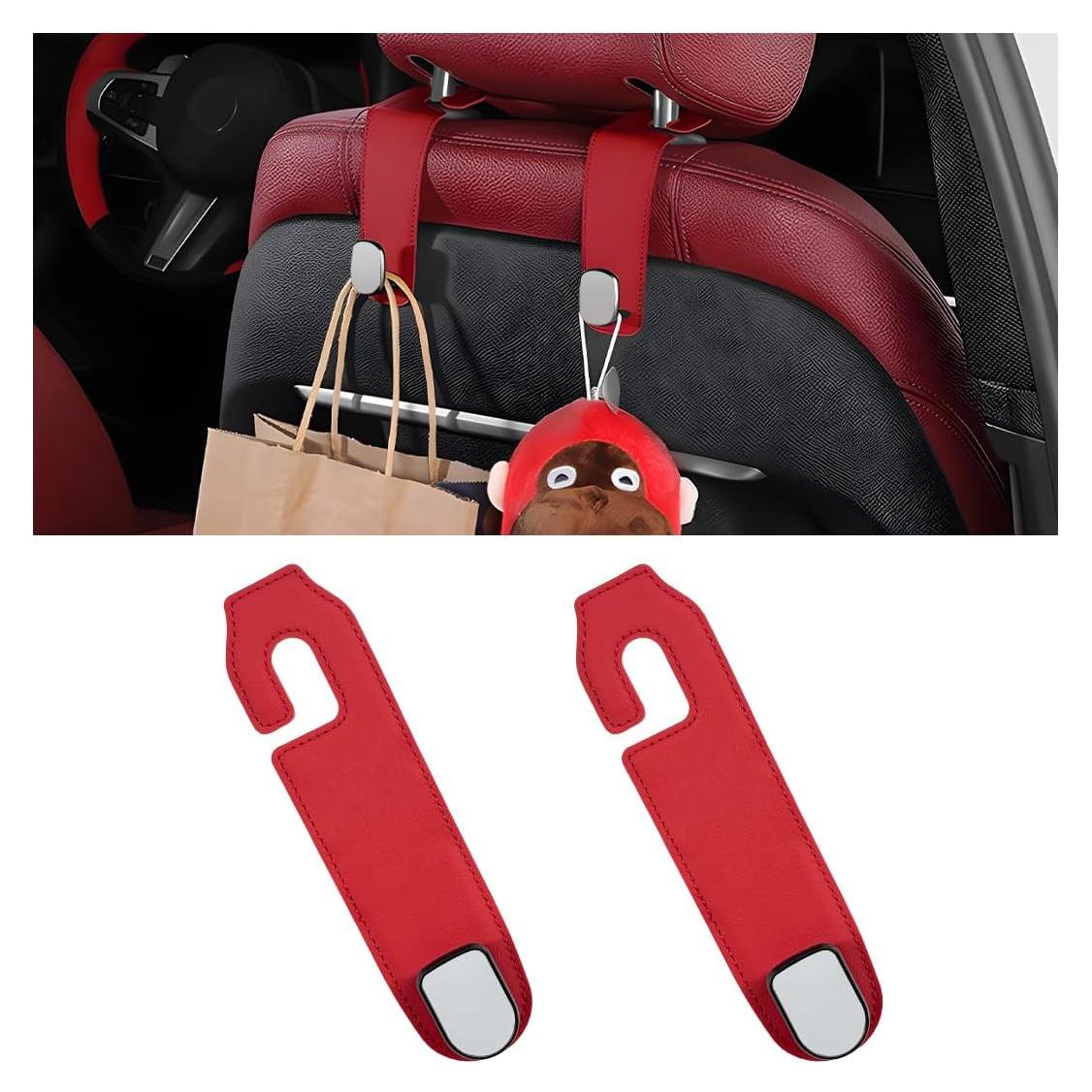 Ganchos para Reposacabezas de Coche Wevdn - 2 Pcs Rojo