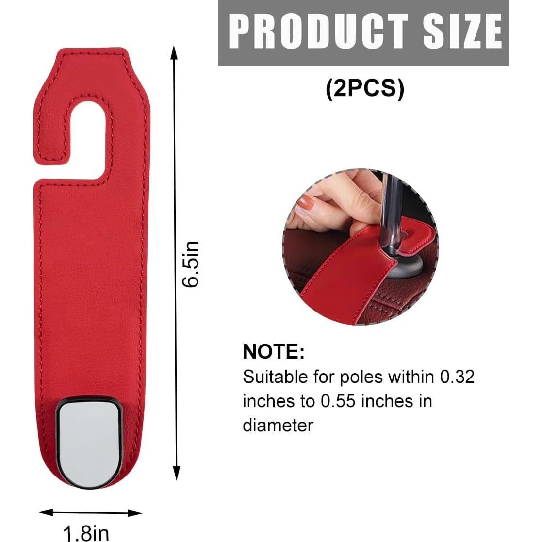 Ganchos para Reposacabezas de Coche Wevdn - 2 Pcs Rojo