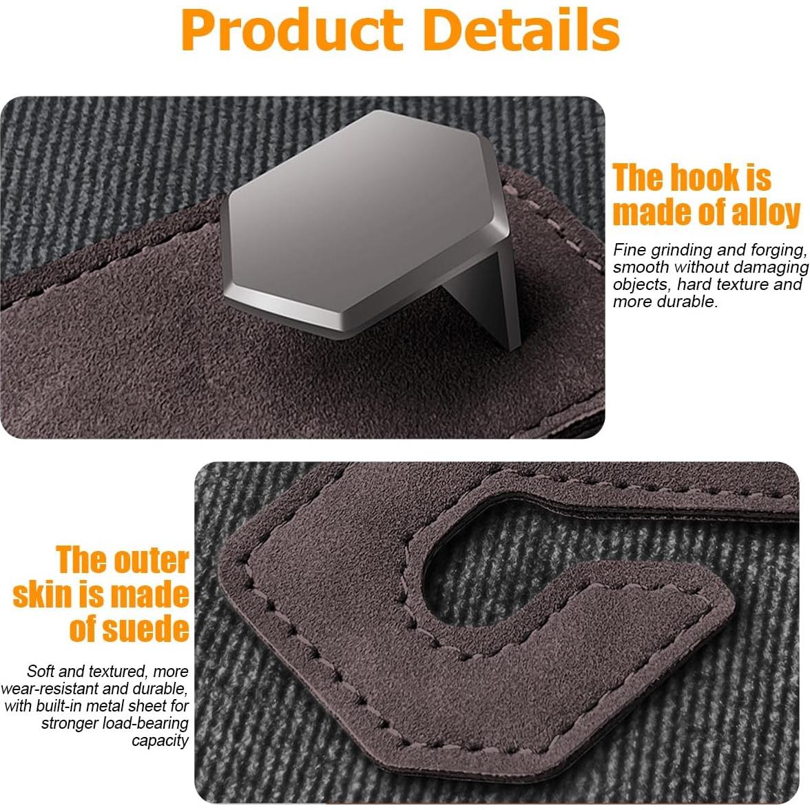 Ganchos para Reposacabezas de Asiento Bittwee 4PCS Gris