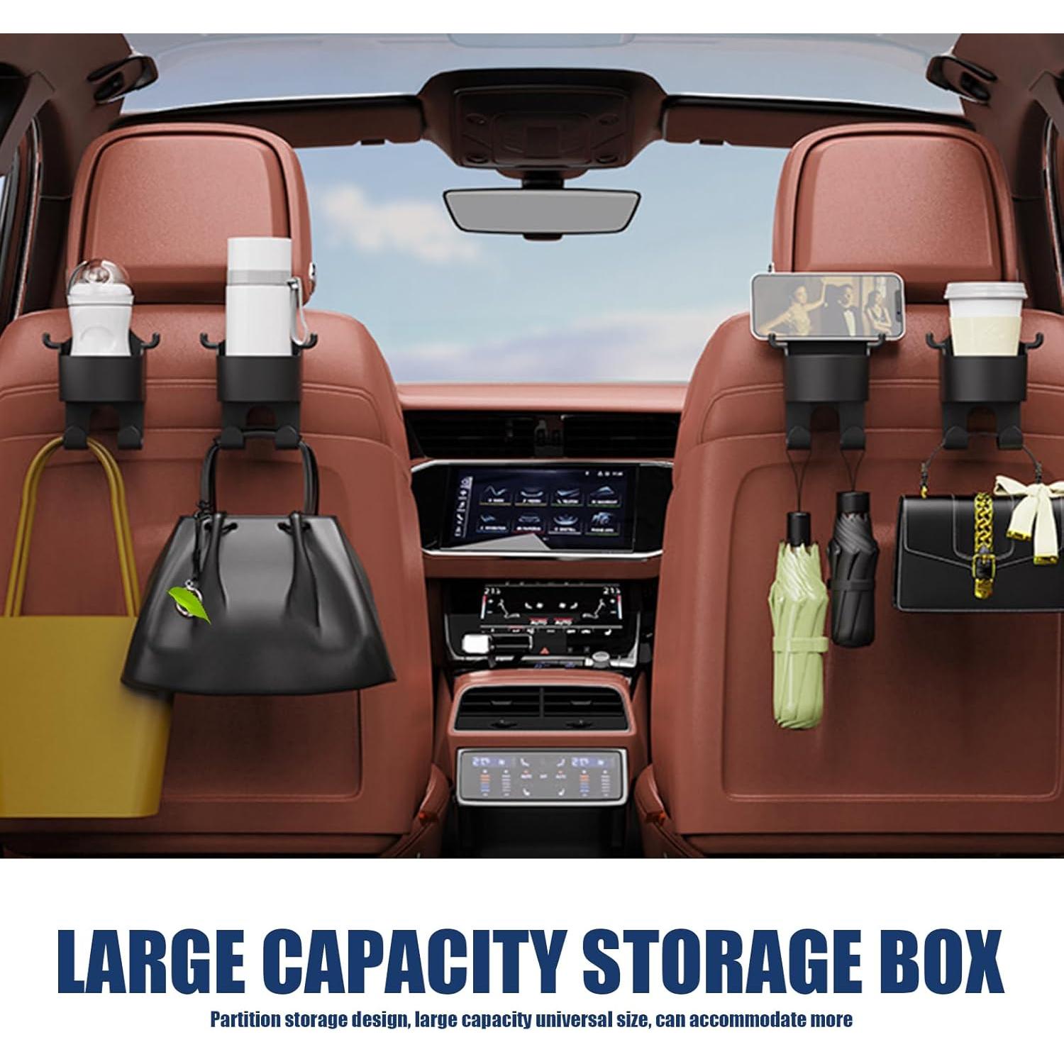 Organizador de reposacabezas Yumfugu 2 PCS - Soporte taza y teléfono