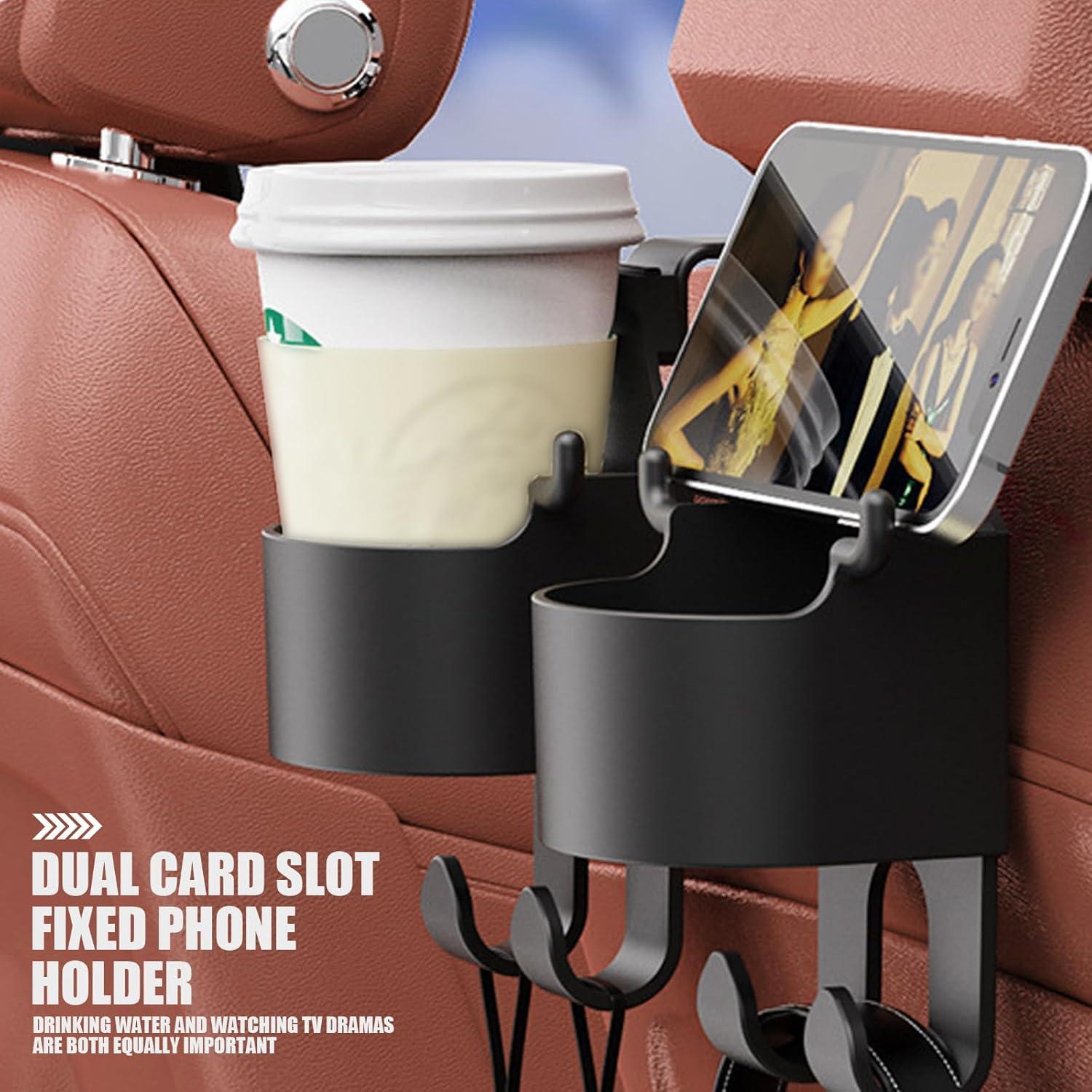 Organizador de reposacabezas Yumfugu 2 PCS - Soporte taza y teléfono