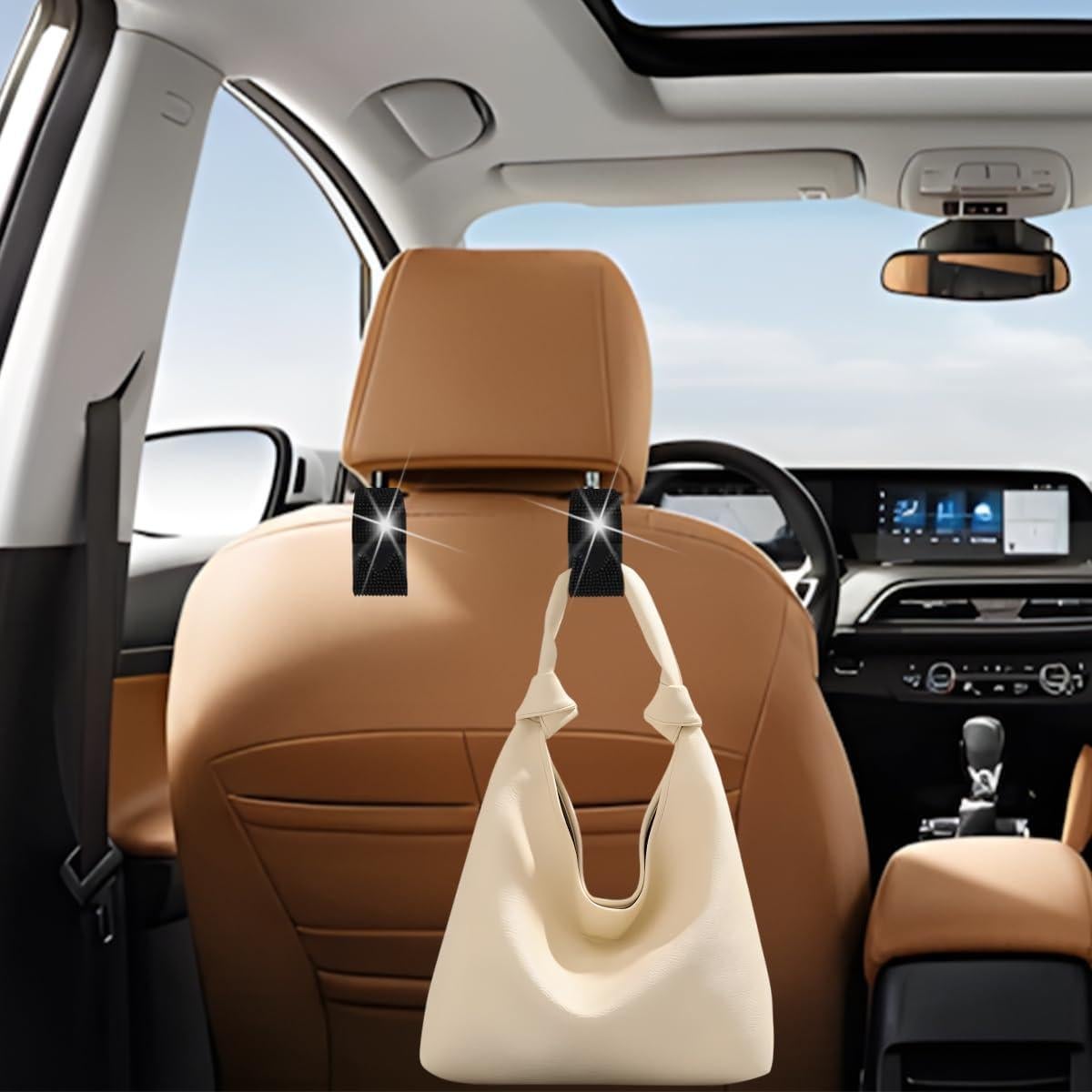 Ganchos para Reposacabezas de Coche KHGUZ - 2 Piezas Negro