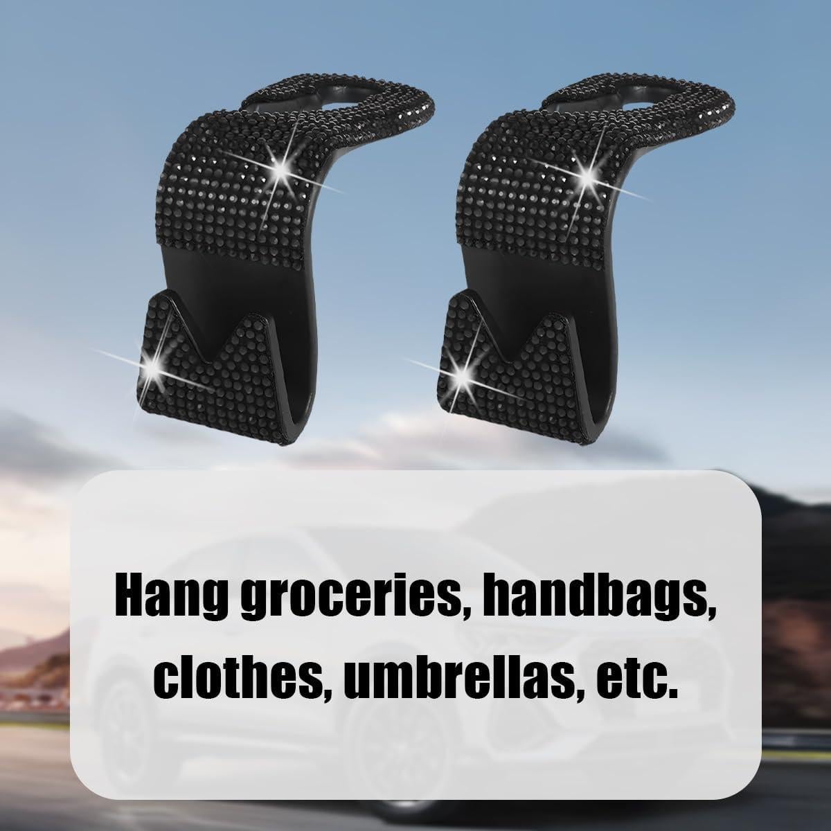 Ganchos para Reposacabezas de Coche KHGUZ - 2 Piezas Negro