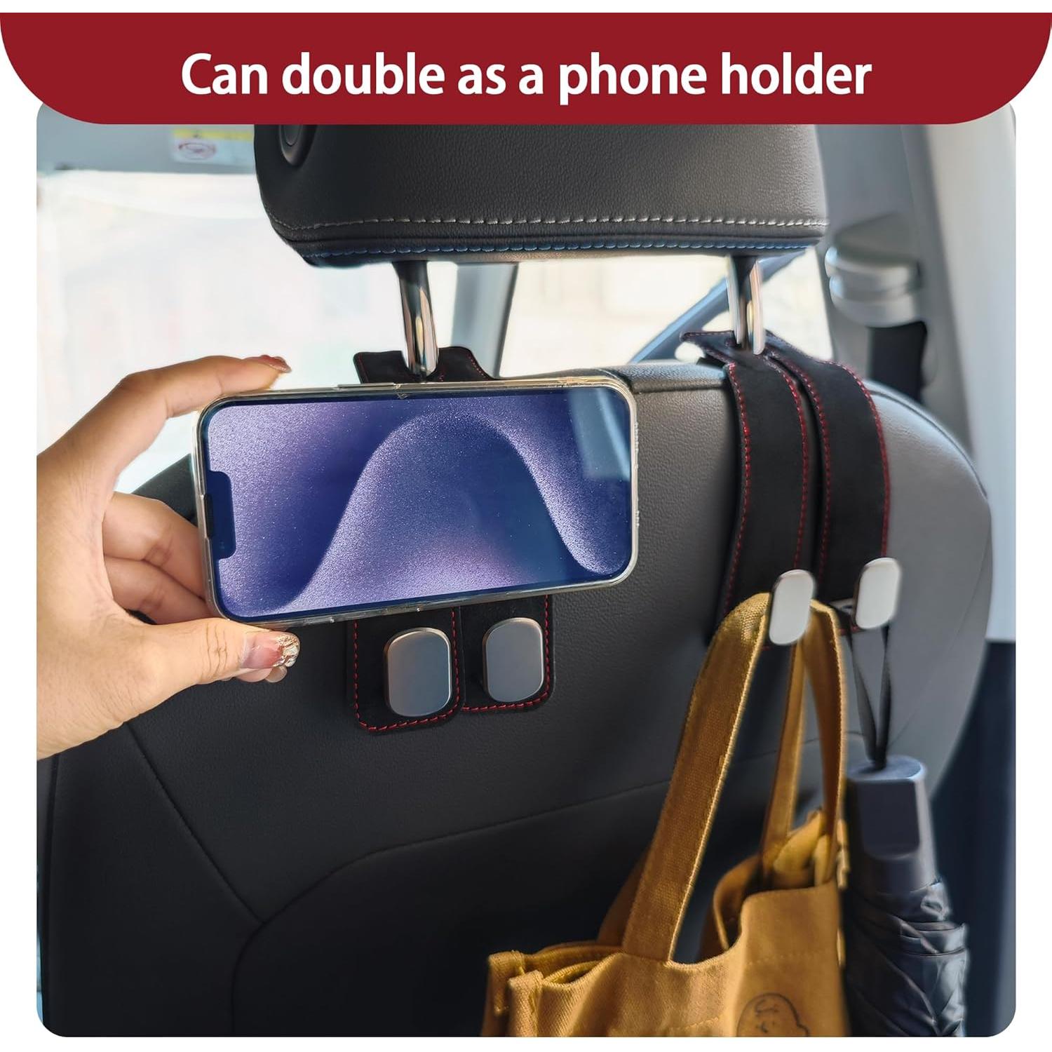 Ganchos para Asiento de Coche AXELIS 2 en 1 Negro 2PCS