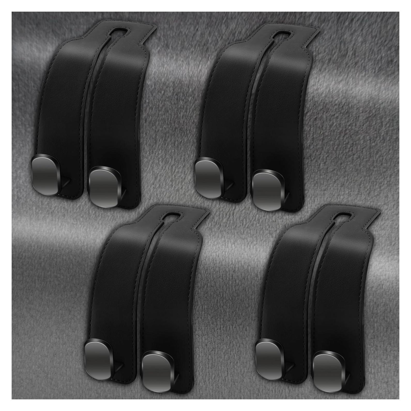 Ganchos para reposacabezas Amelity - 4 Pack Negro