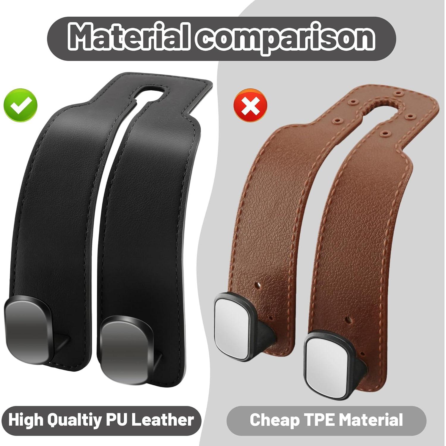 Ganchos para reposacabezas Amelity - 4 Pack Negro