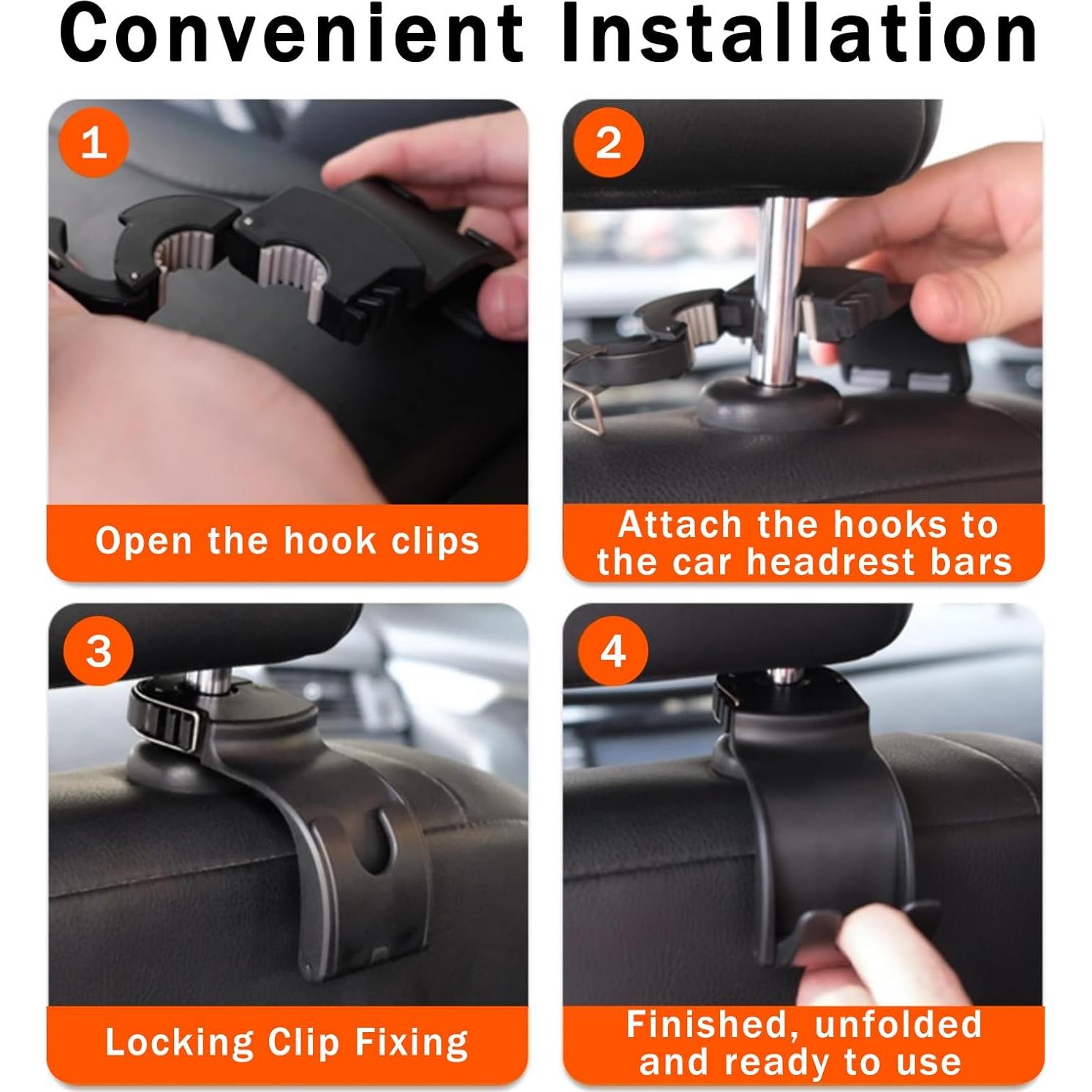 Gancho Oculto Plegable OATSBASF para Reposacabezas de Coche