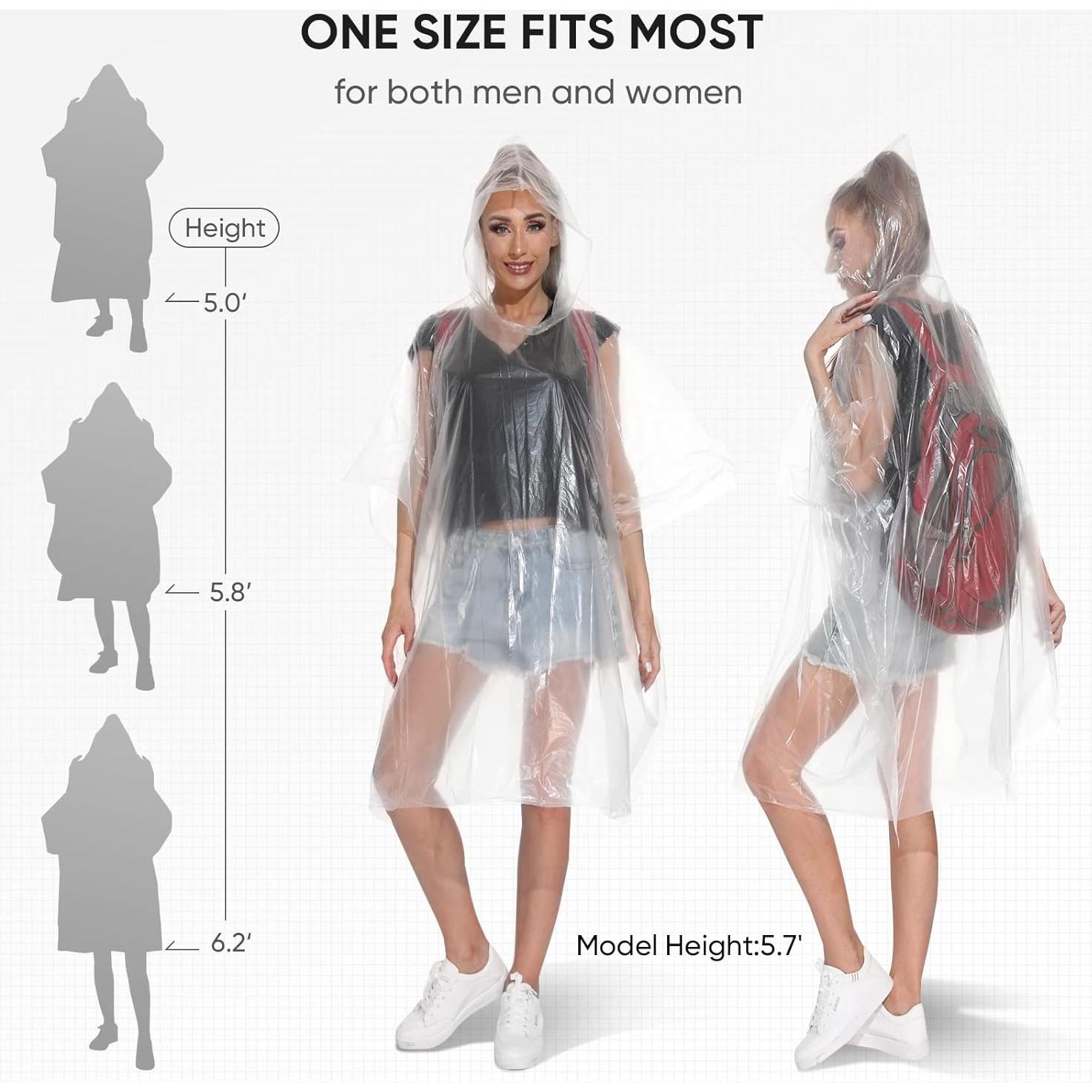 Ponchos Desechables APEXUP para Adultos - Paquete de 10 Azul