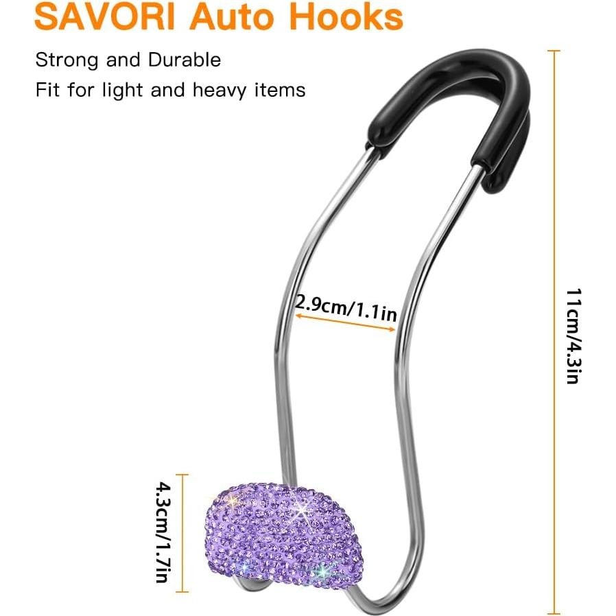 Soporte de bolso SAVORI para coche, ganchos metálicos 2PCS