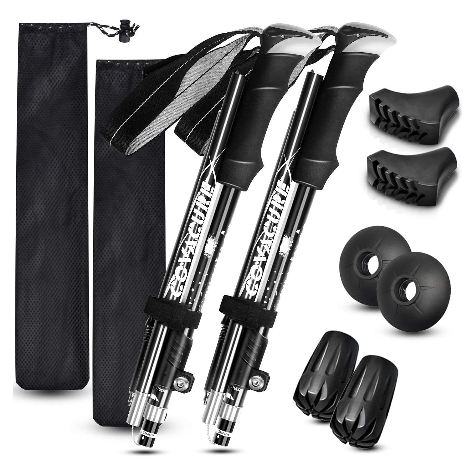 Bastones de Senderismo Covacure Plegables 110-130cm Aluminio