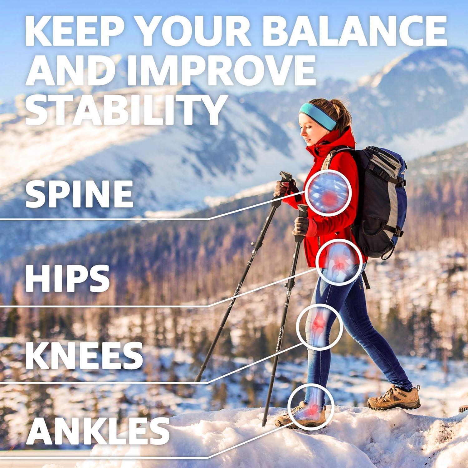 Bastones de Senderismo Covacure Plegables 110-130cm Aluminio