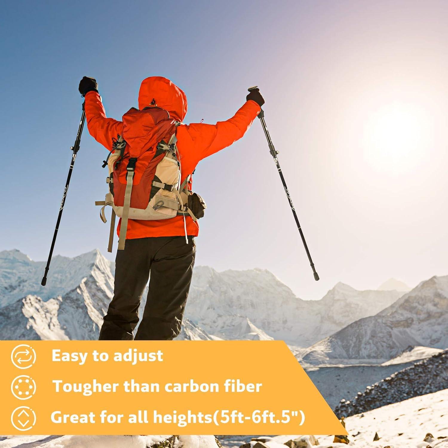 Bastones de Senderismo Covacure Plegables 110-130cm Aluminio