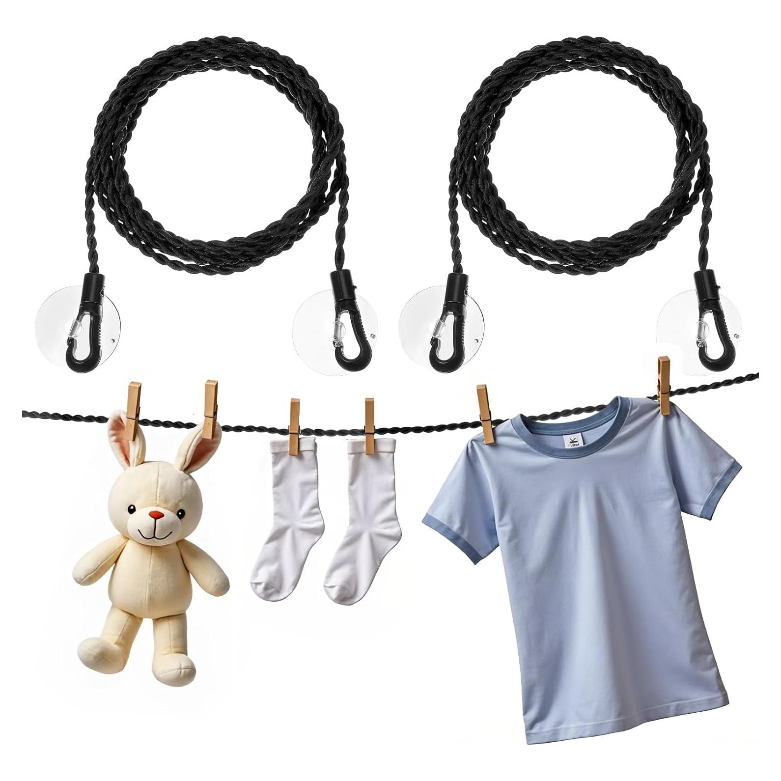 Línea de Ropa de Viaje Bremorou 1.5m y 3m Portátil con Ganchos